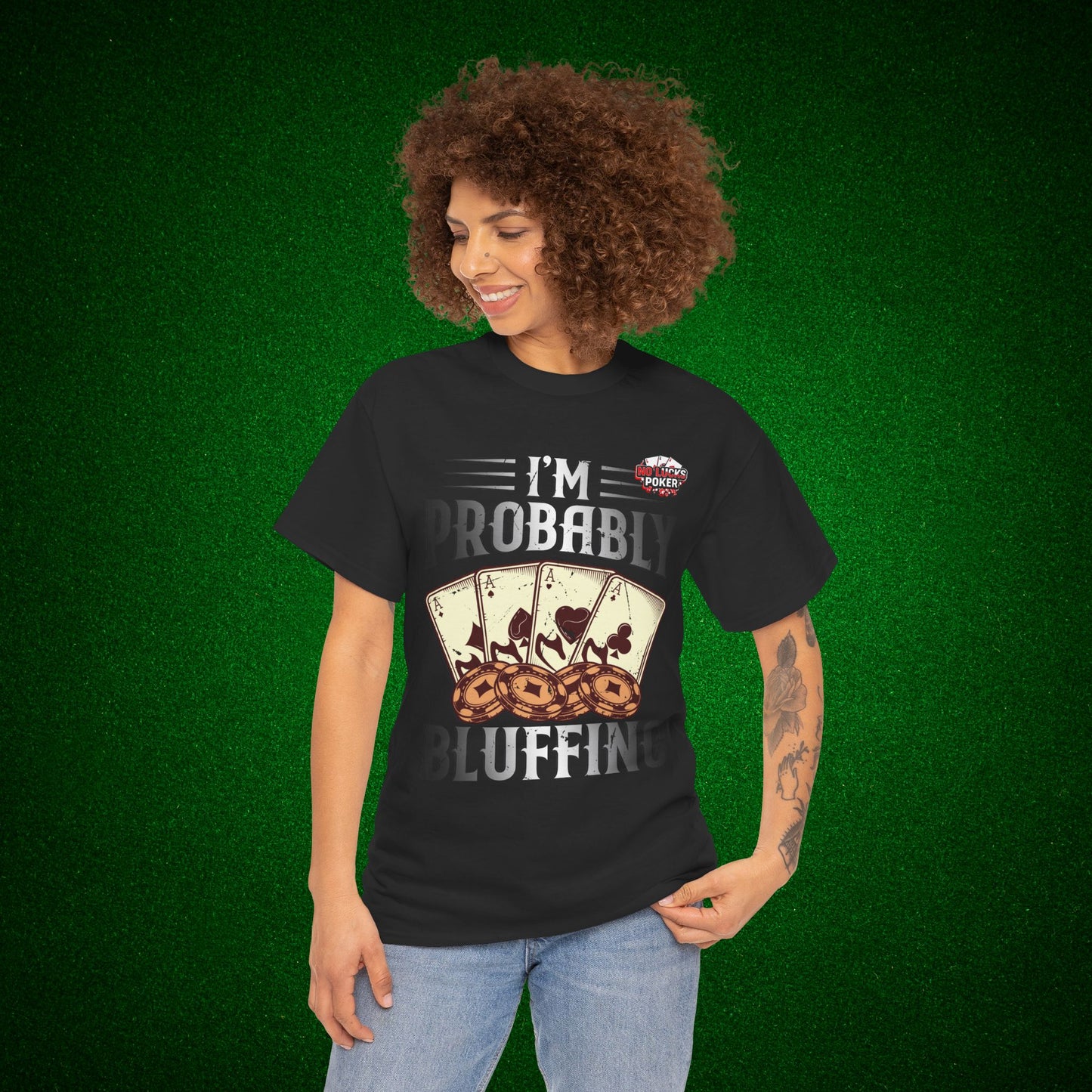 I'm Probably Bluffing Unisex Heavy Cotton Tee