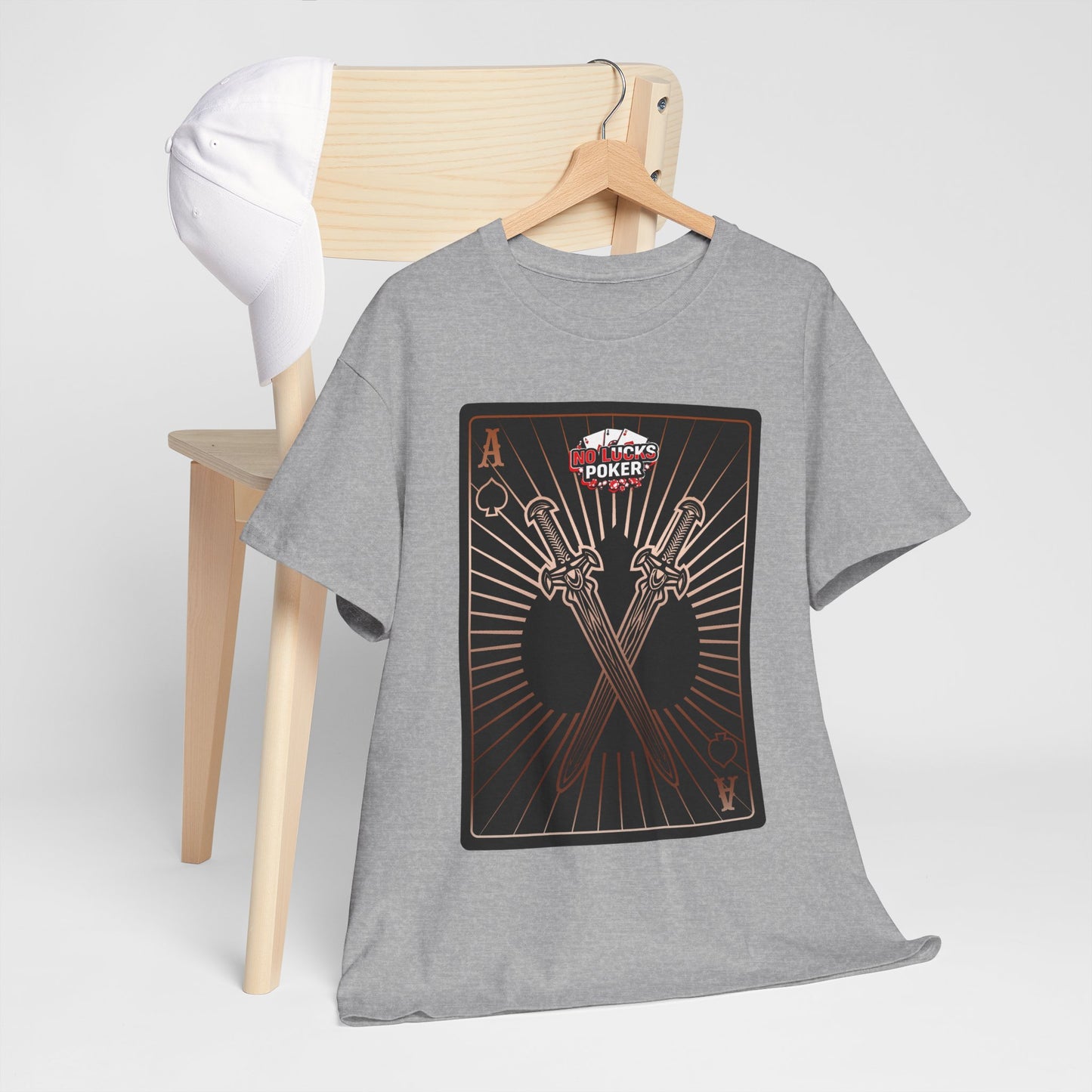No Lucks Given – Ace of Spades & Crossed Swords Poker T-Shirt (Copper Edition)