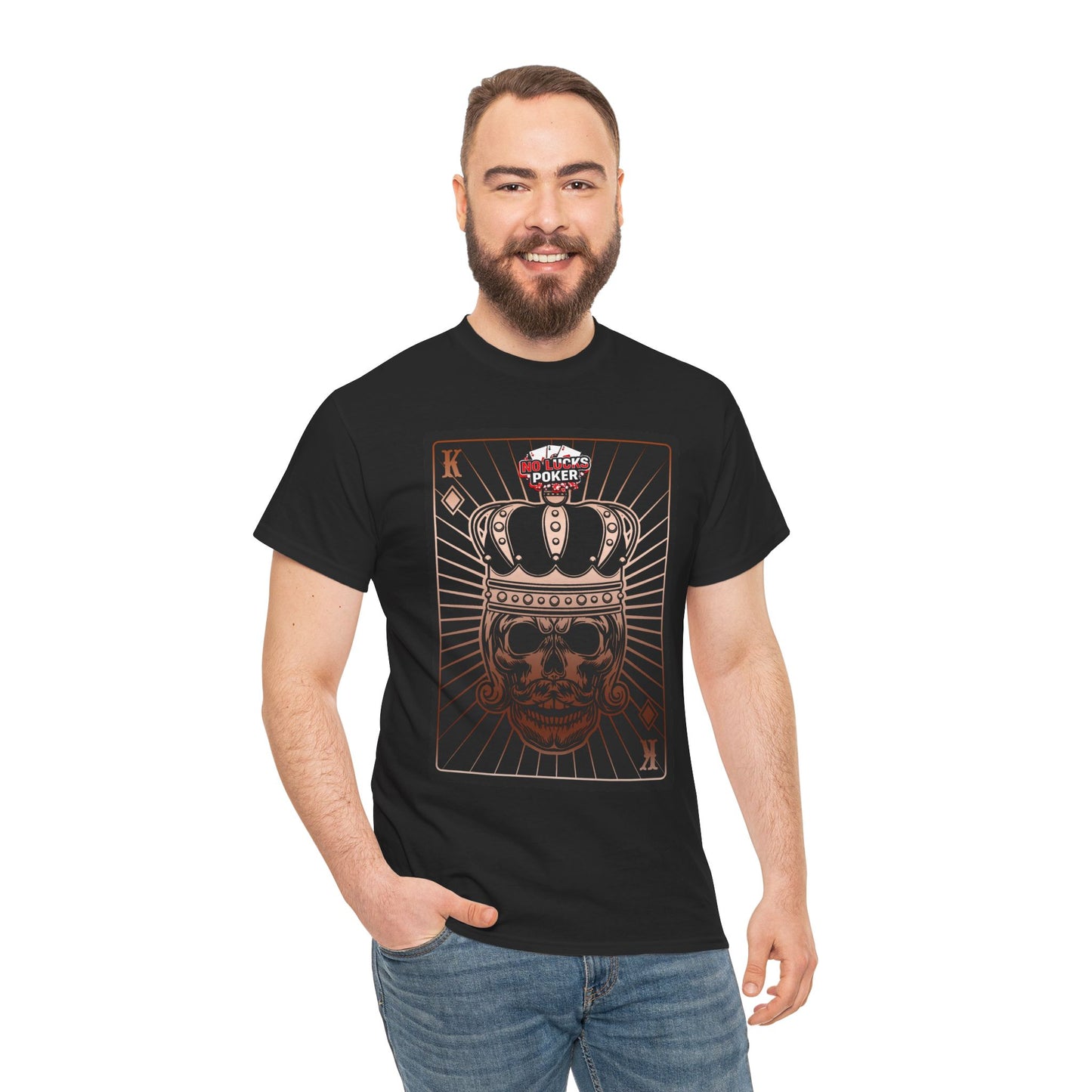 No Lucks Given Royal Skull King of Diamonds Copper Poker T-Shirt Must have Good Luck All-in