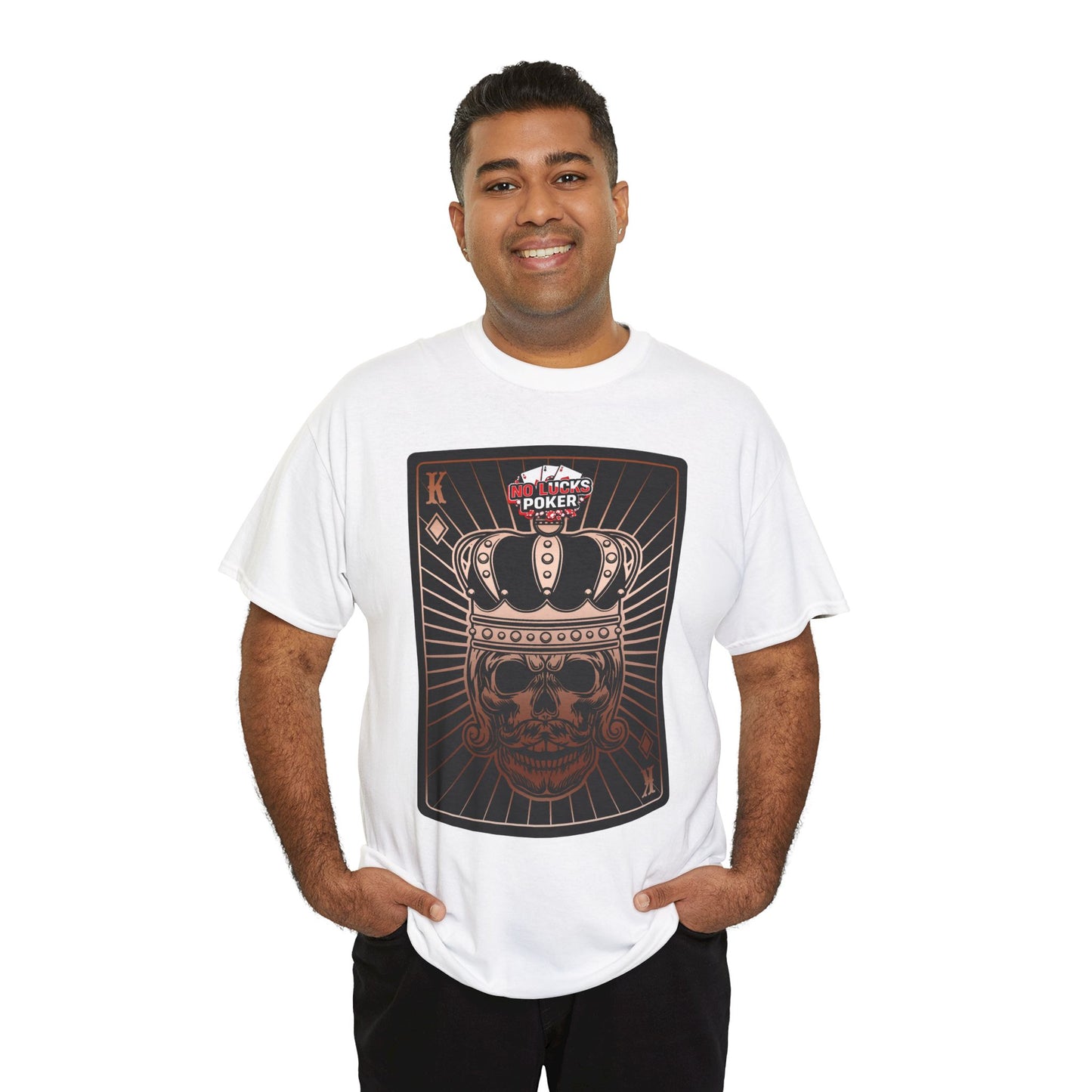 No Lucks Given Royal Skull King of Diamonds Copper Poker T-Shirt Must have Good Luck All-in
