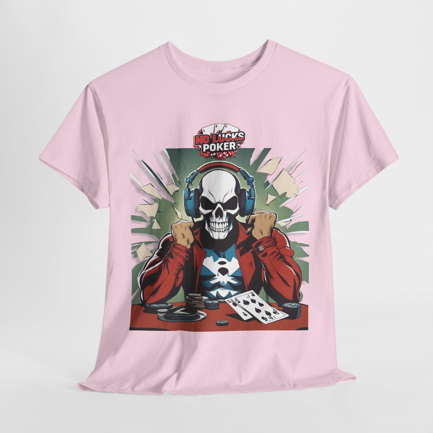 No Lucks Given – Poker Skull w/ Headphones Tee (Hero/Villain Edition)