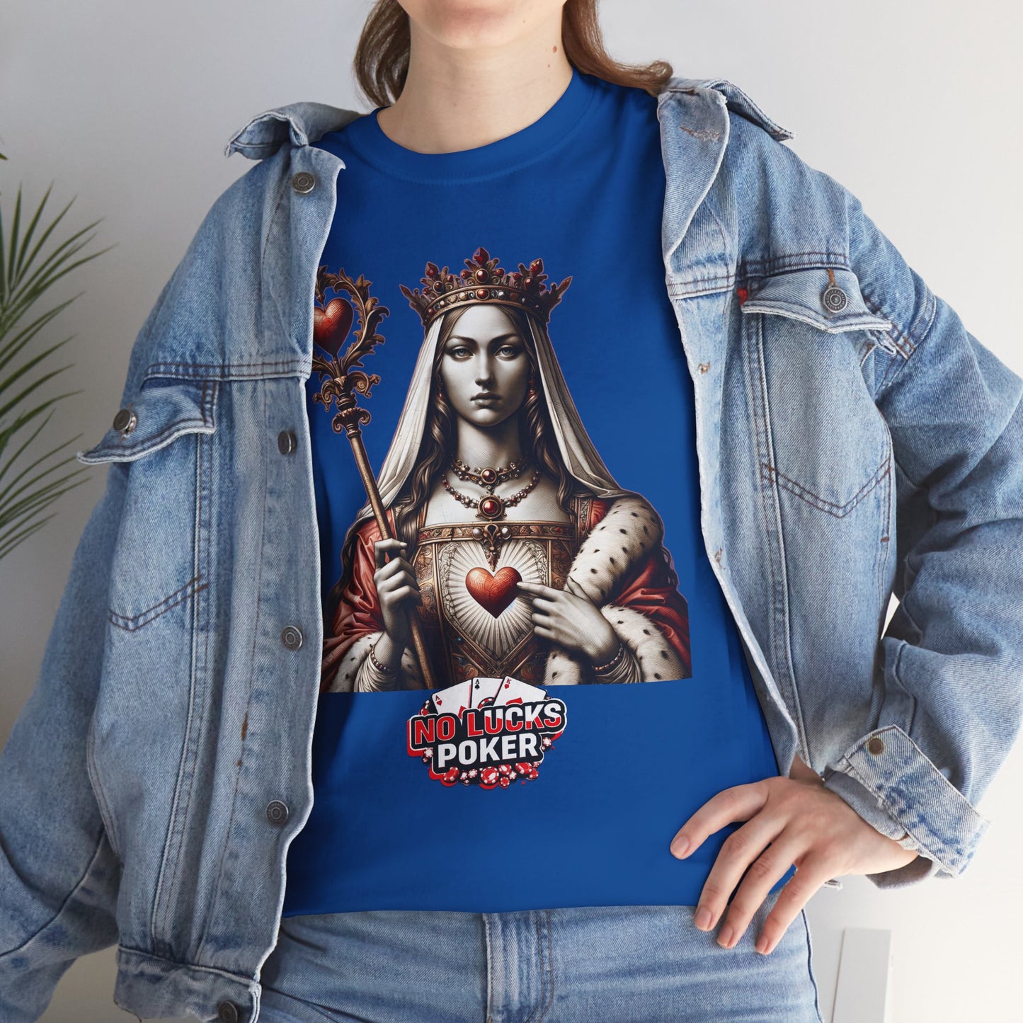 Queen of Hearts Poker T-Shirt | Unisex Heavy Cotton Tee