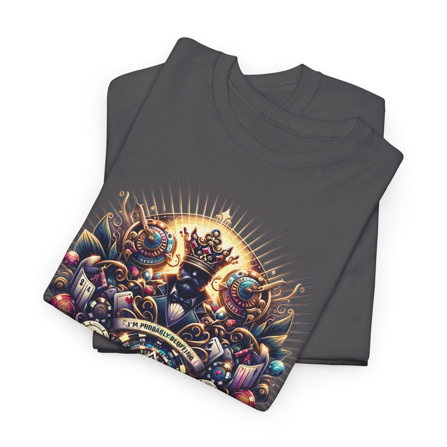 I'm Probably Bluffing unisex heavy cotton tee Poker Apparel