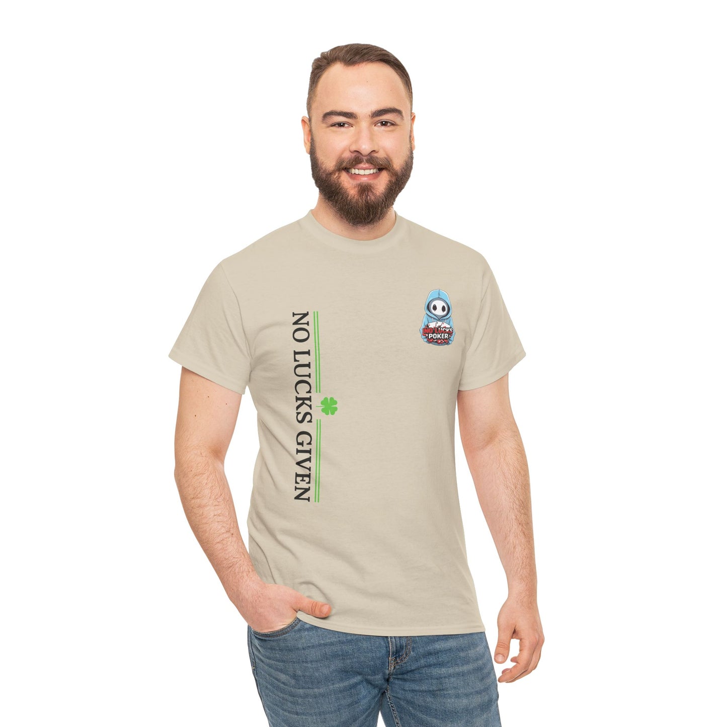No Lucks Given – Ghost Logo Poker T-Shirt | Stealth Blackout Style
