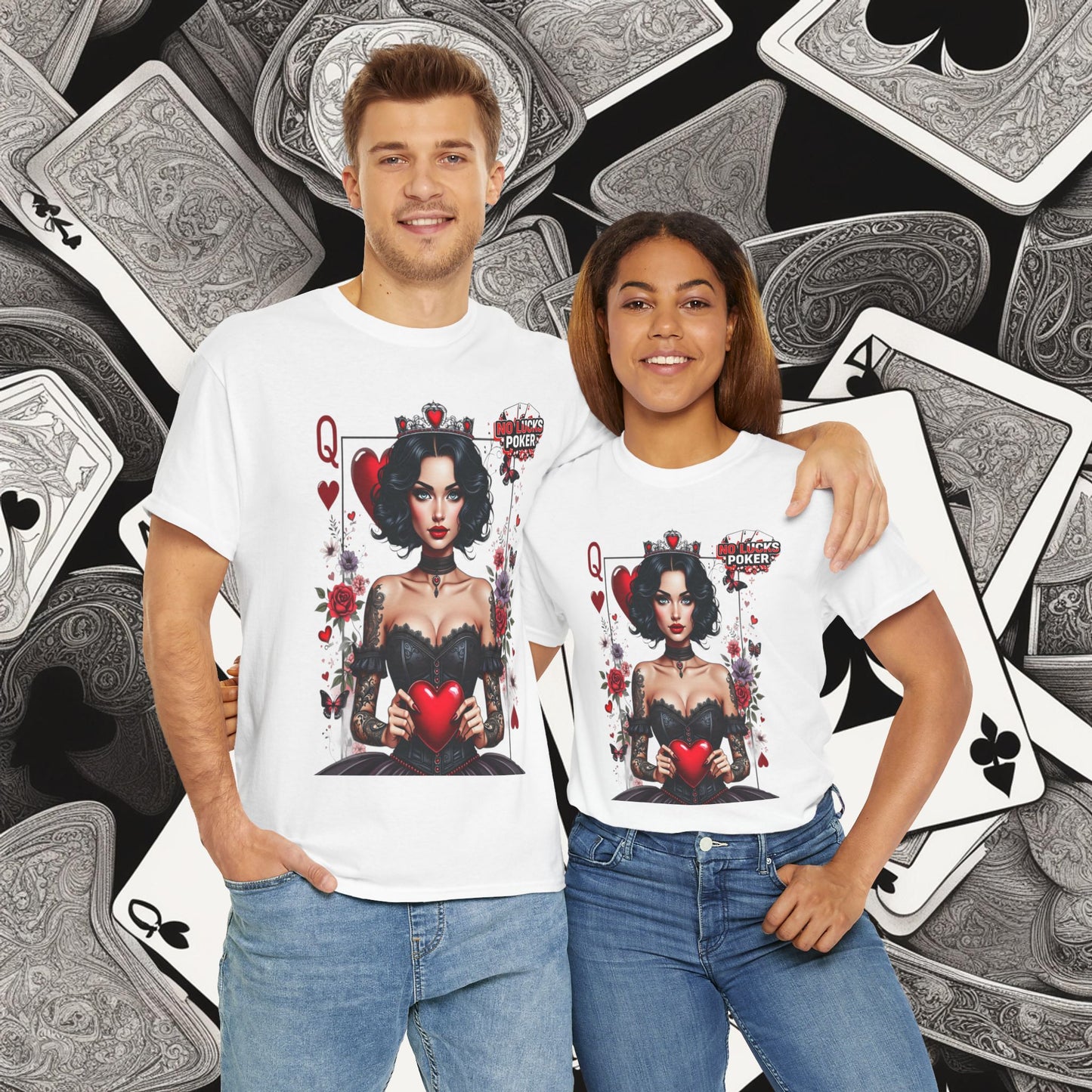 Gothic Queen of Hearts Poker T-Shirt | Dark Poker Apparel – Unisex Fit