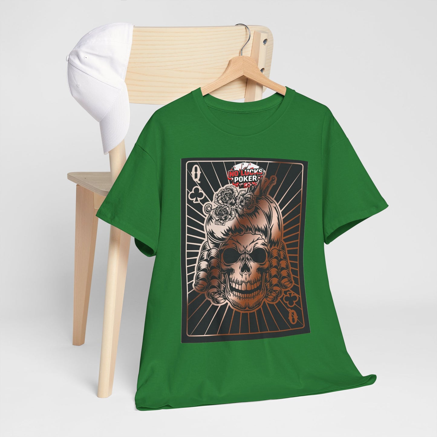 No Lucks Given Angry Queen of Clubs Copper Poker T-Shirt Must have Good Luck All-in
