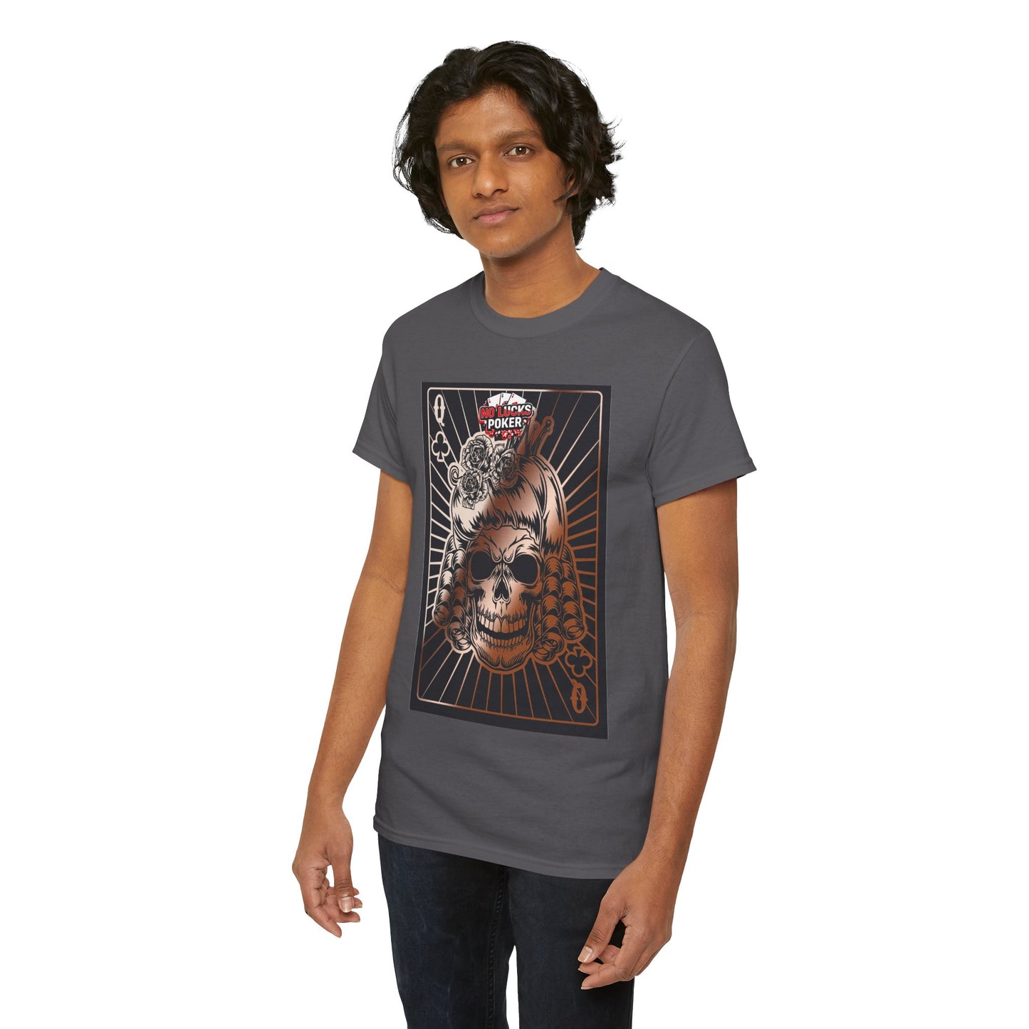 No Lucks Given Angry Queen of Clubs Copper Poker T-Shirt Must have Good Luck All-in