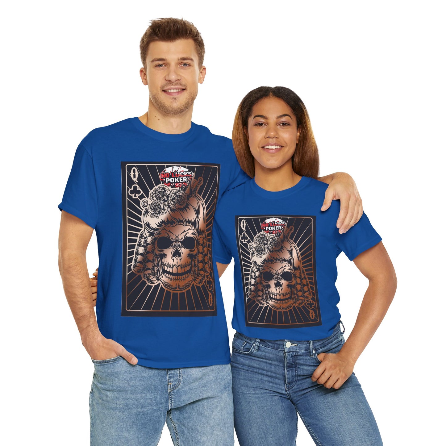 No Lucks Given Angry Queen of Clubs Copper Poker T-Shirt Must have Good Luck All-in