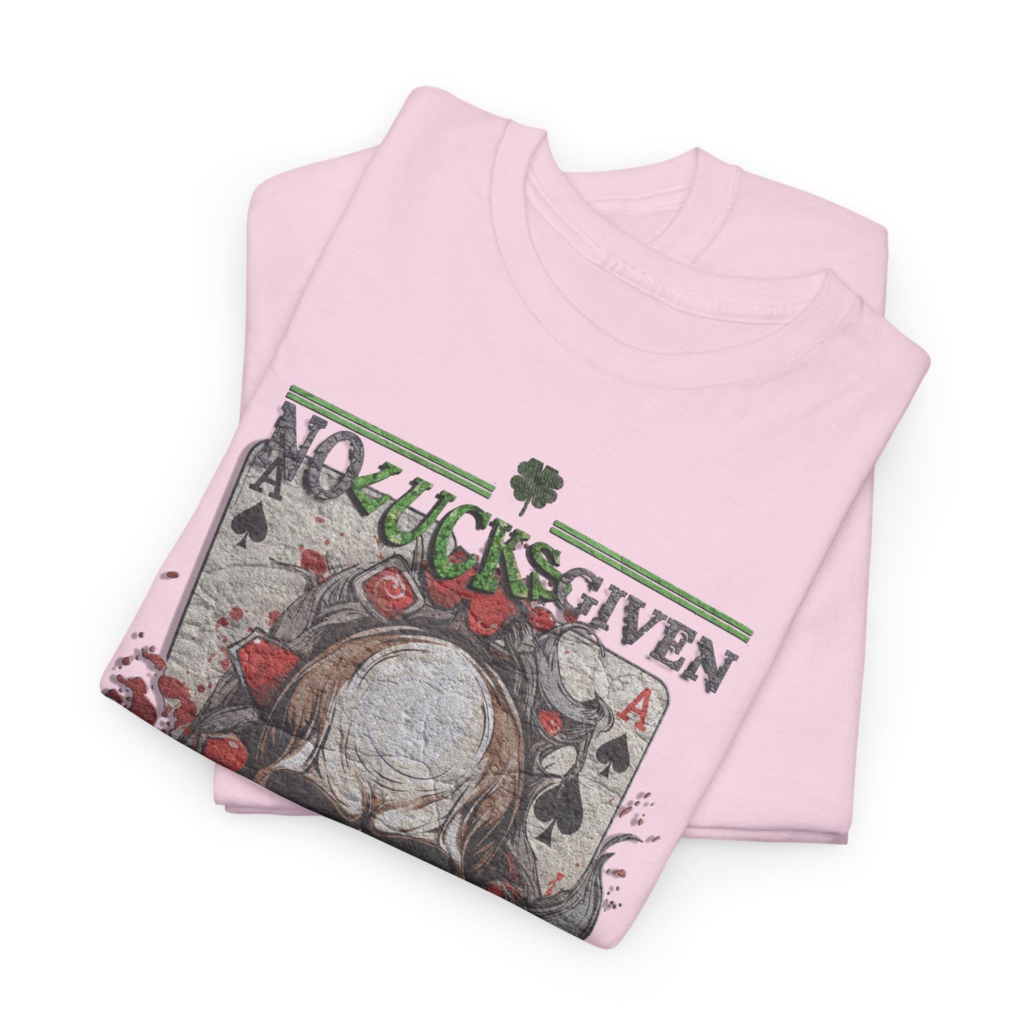 No Lucks Given Skull Breaking thru Ace of Spades T-Shirt Must have Good Luck All-in