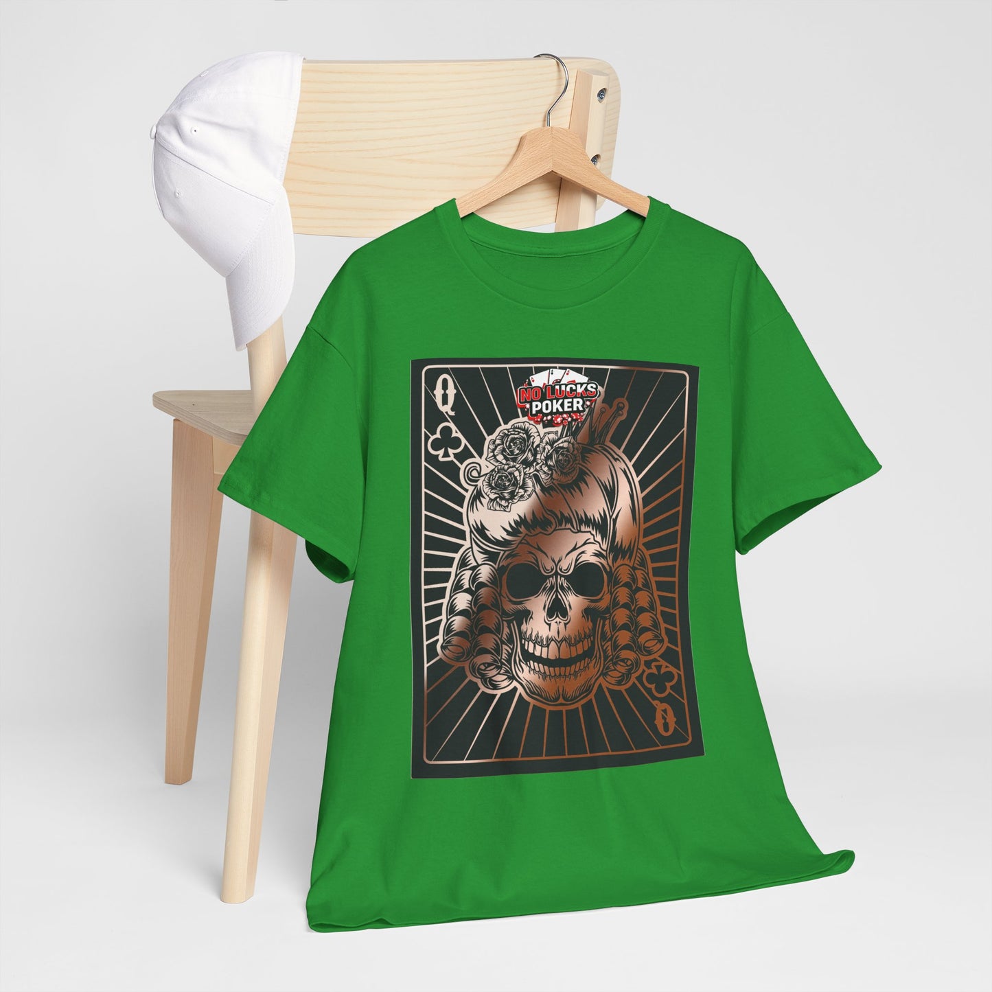 No Lucks Given Angry Queen of Clubs Copper Poker T-Shirt Must have Good Luck All-in