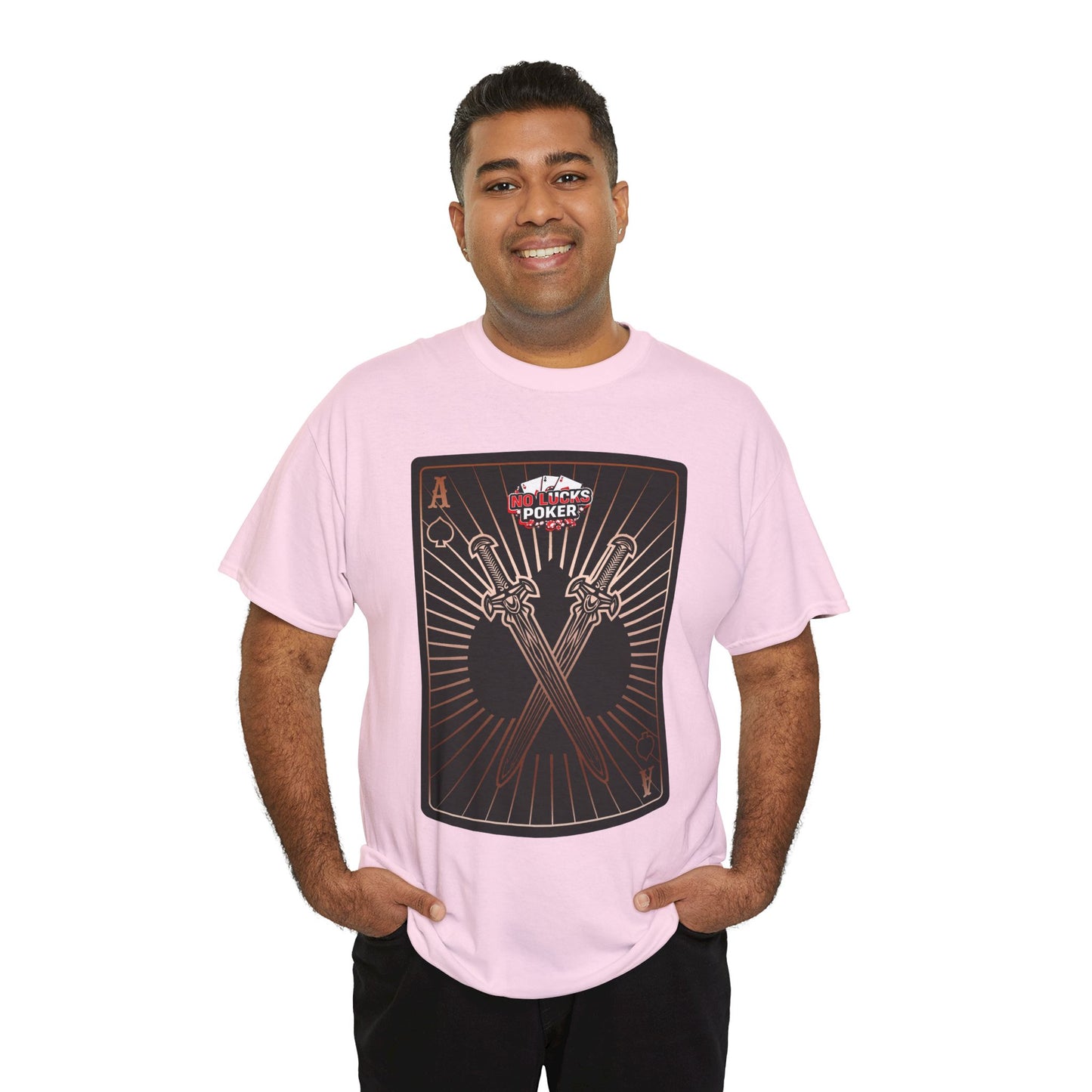 No Lucks Given – Ace of Spades & Crossed Swords Poker T-Shirt (Copper Edition)