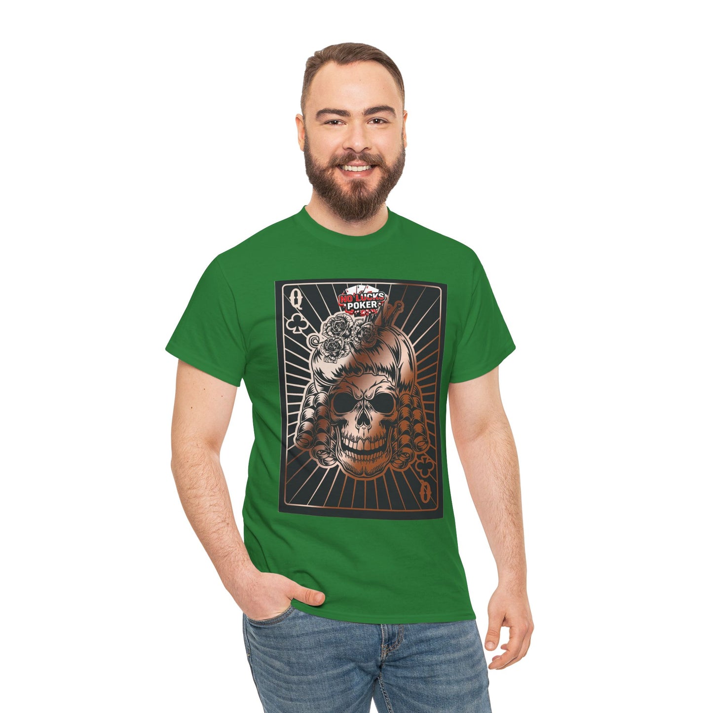 No Lucks Given Angry Queen of Clubs Copper Poker T-Shirt Must have Good Luck All-in