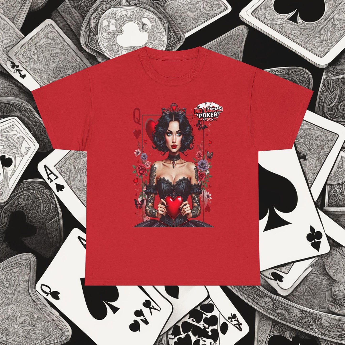 Gothic Queen of Hearts Poker T-Shirt | Dark Poker Apparel – Unisex Fit