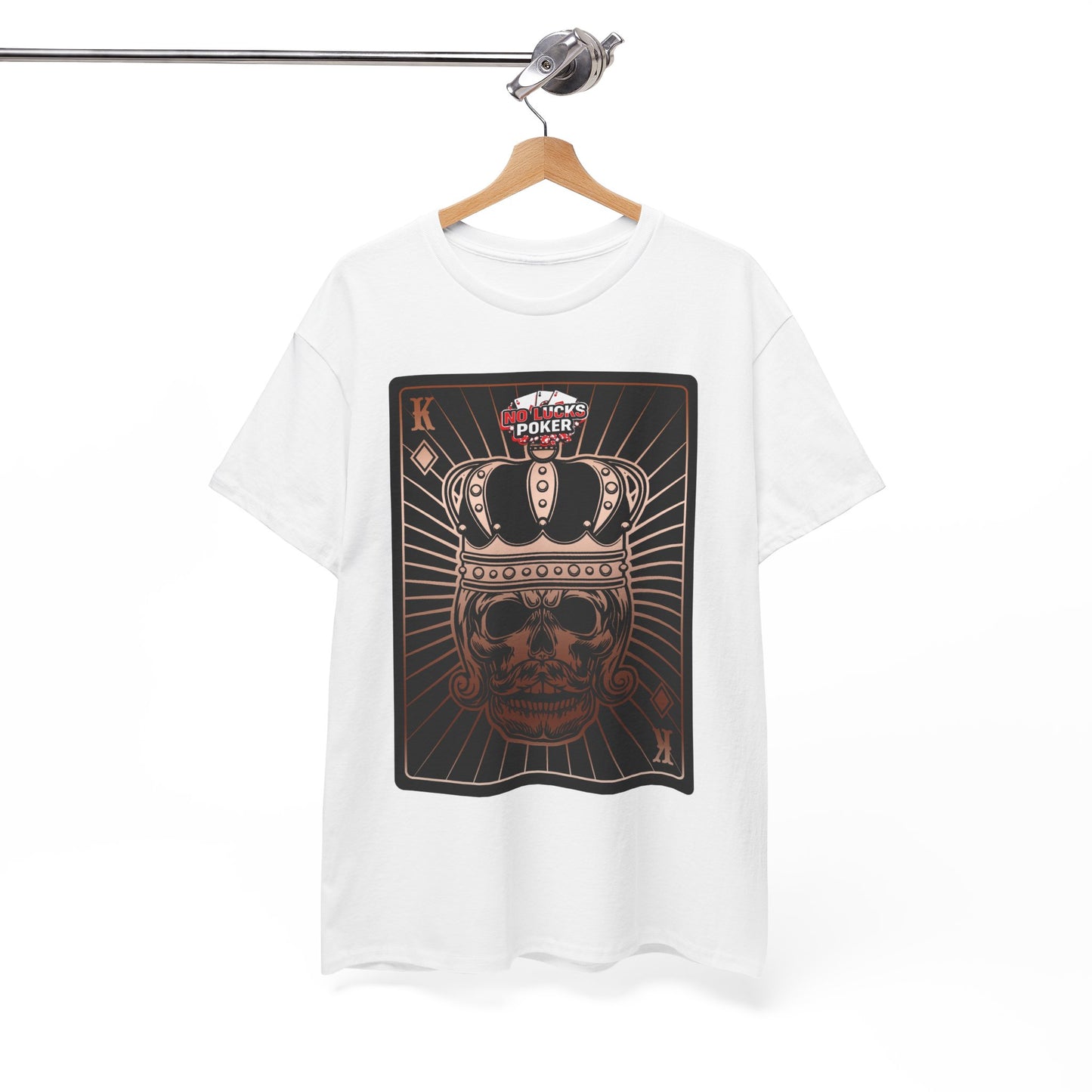 No Lucks Given Royal Skull King of Diamonds Copper Poker T-Shirt Must have Good Luck All-in