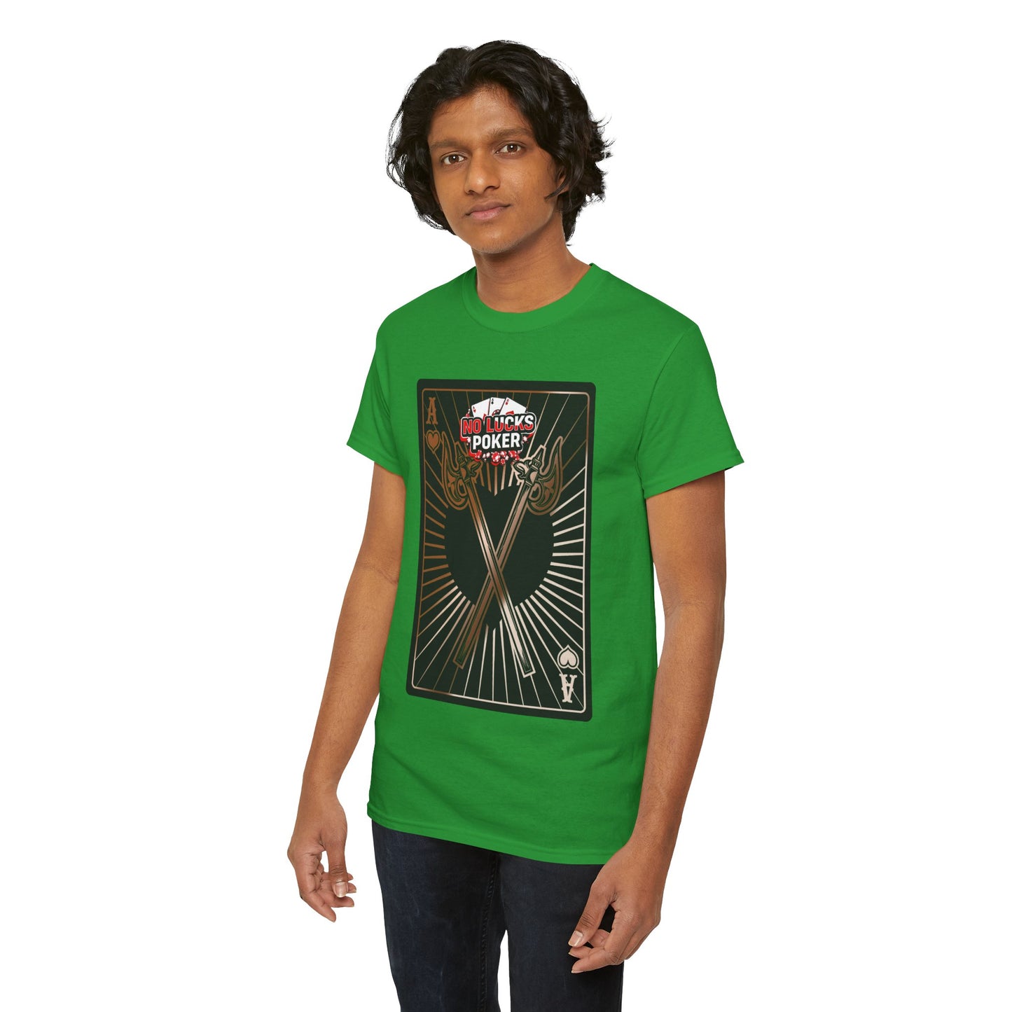 No Lucks Given: Ace of Hearts & Axes – Poker T-Shirt