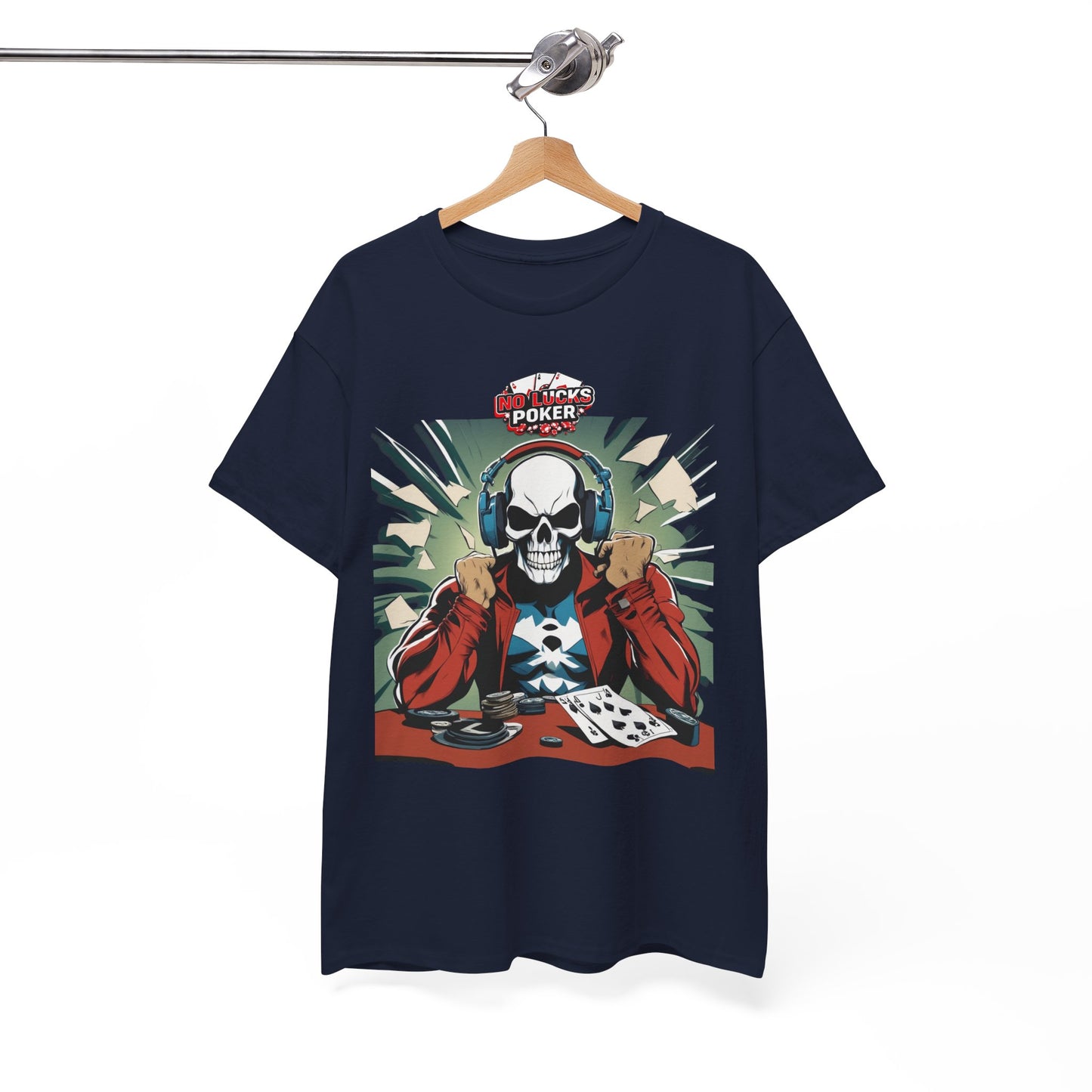 No Lucks Given – Poker Skull w/ Headphones Tee (Hero/Villain Edition)