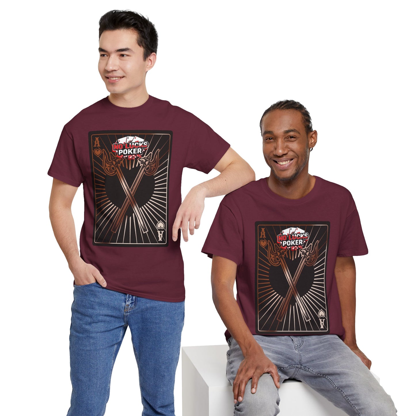 No Lucks Given: Ace of Hearts & Axes – Poker T-Shirt