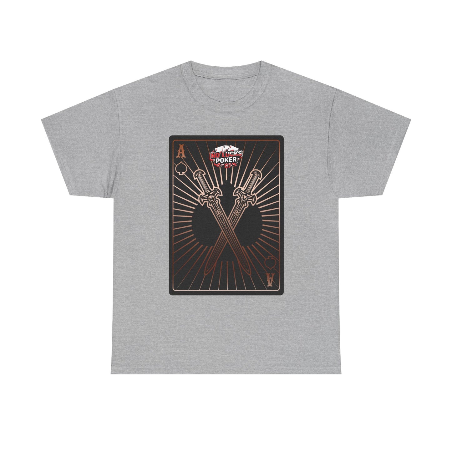 No Lucks Given – Ace of Spades & Crossed Swords Poker T-Shirt (Copper Edition)