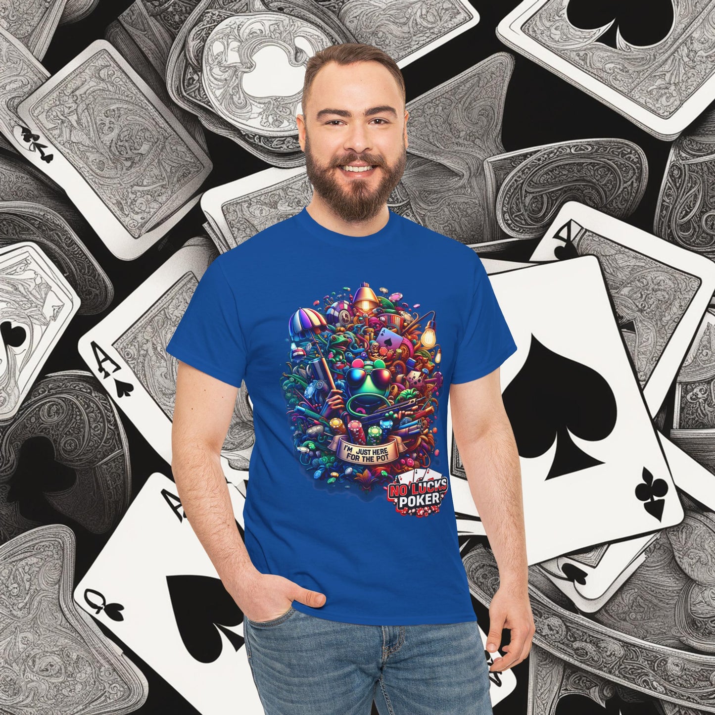 I'm Just here for the Pot unisex heavy cotton tee Poker Apparel