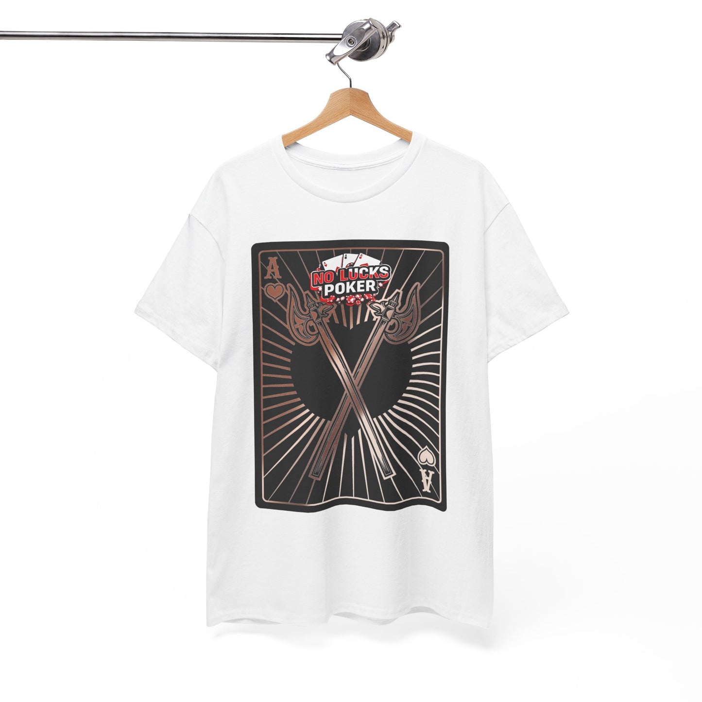 No Lucks Given: Ace of Hearts & Axes – Poker T-Shirt