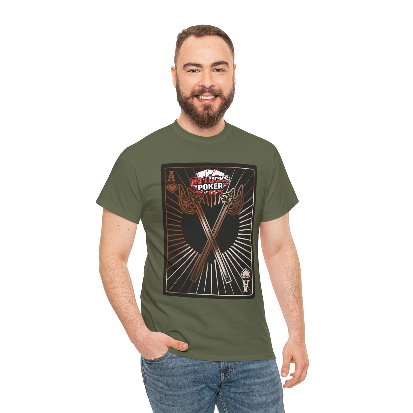 No Lucks Given: Ace of Hearts & Axes – Poker T-Shirt