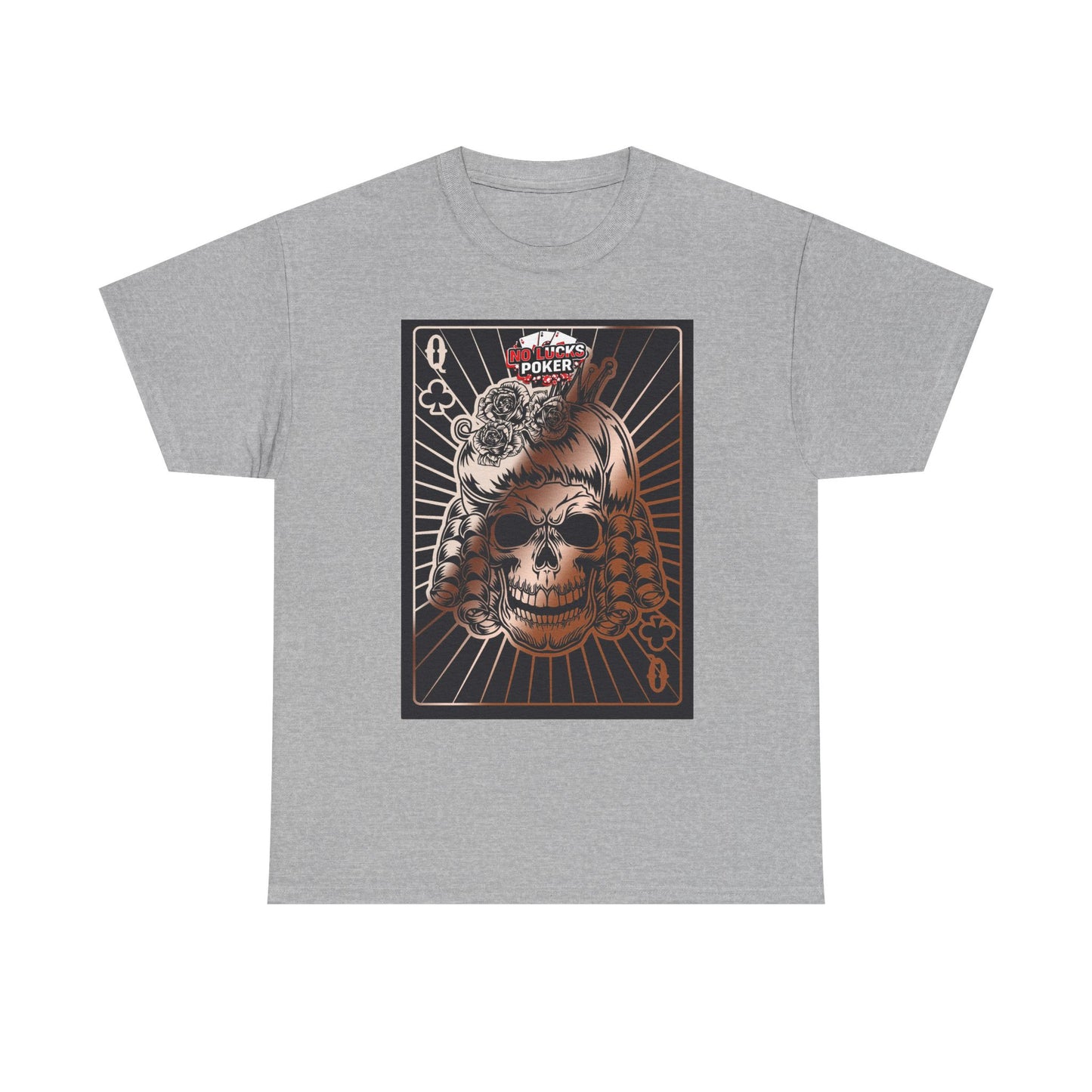 No Lucks Given Angry Queen of Clubs Copper Poker T-Shirt Must have Good Luck All-in