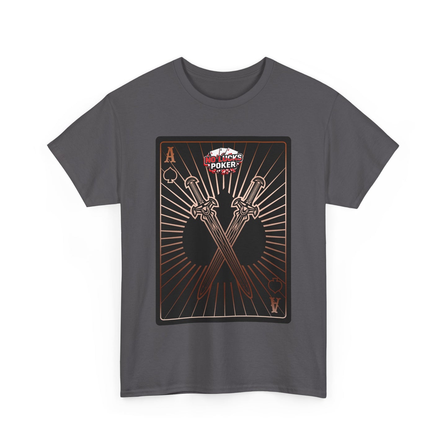 No Lucks Given – Ace of Spades & Crossed Swords Poker T-Shirt (Copper Edition)