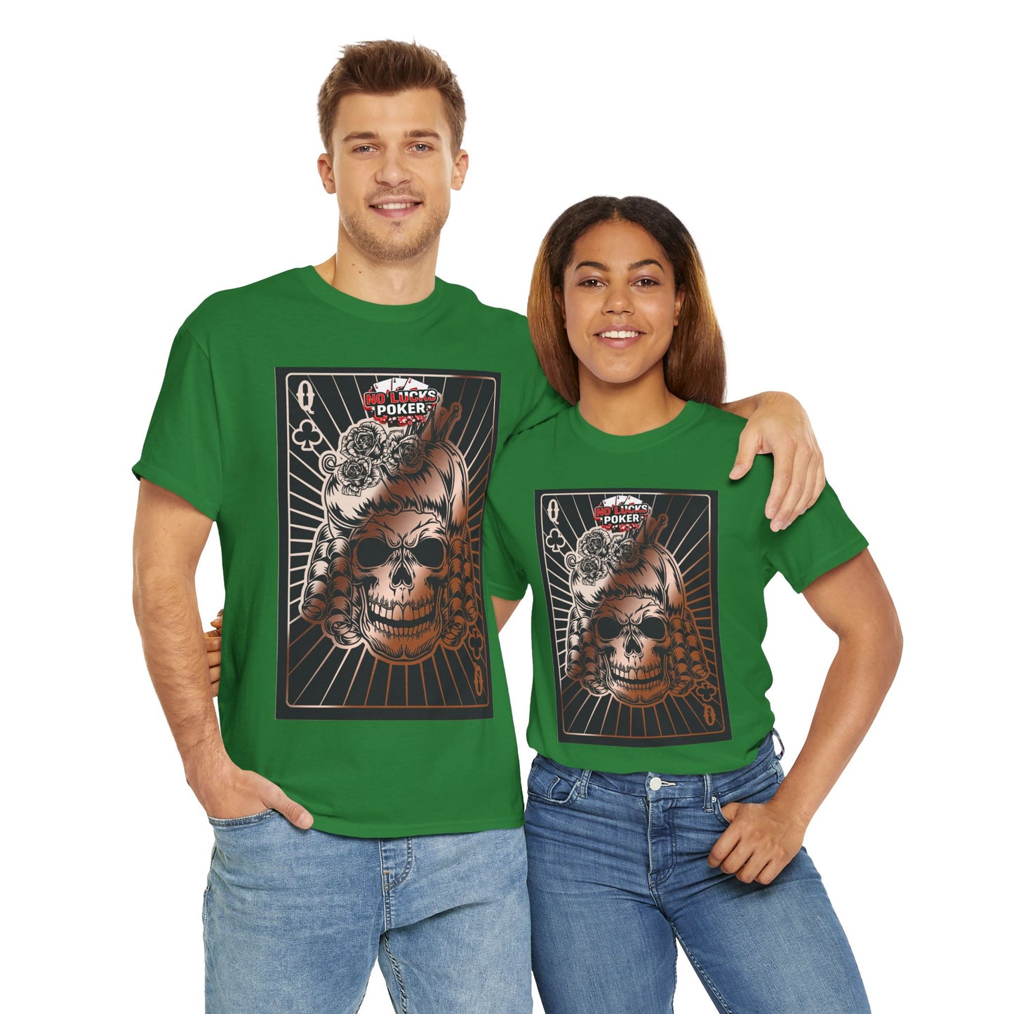 No Lucks Given Angry Queen of Clubs Copper Poker T-Shirt Must have Good Luck All-in
