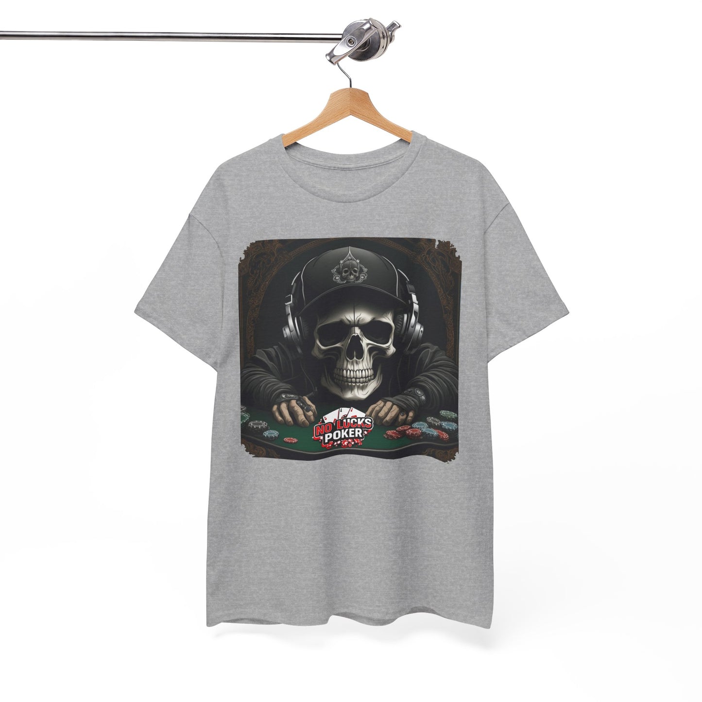No Lucks Given – Hoodie Skull & Headphones Poker Tee