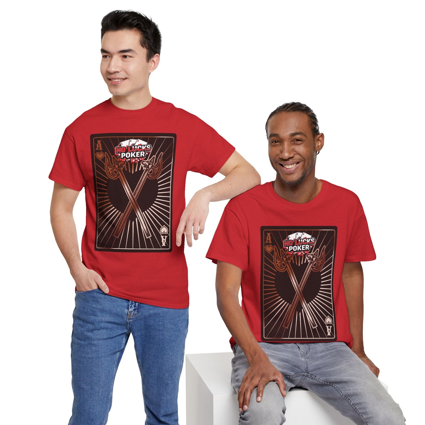 No Lucks Given: Ace of Hearts & Axes – Poker T-Shirt