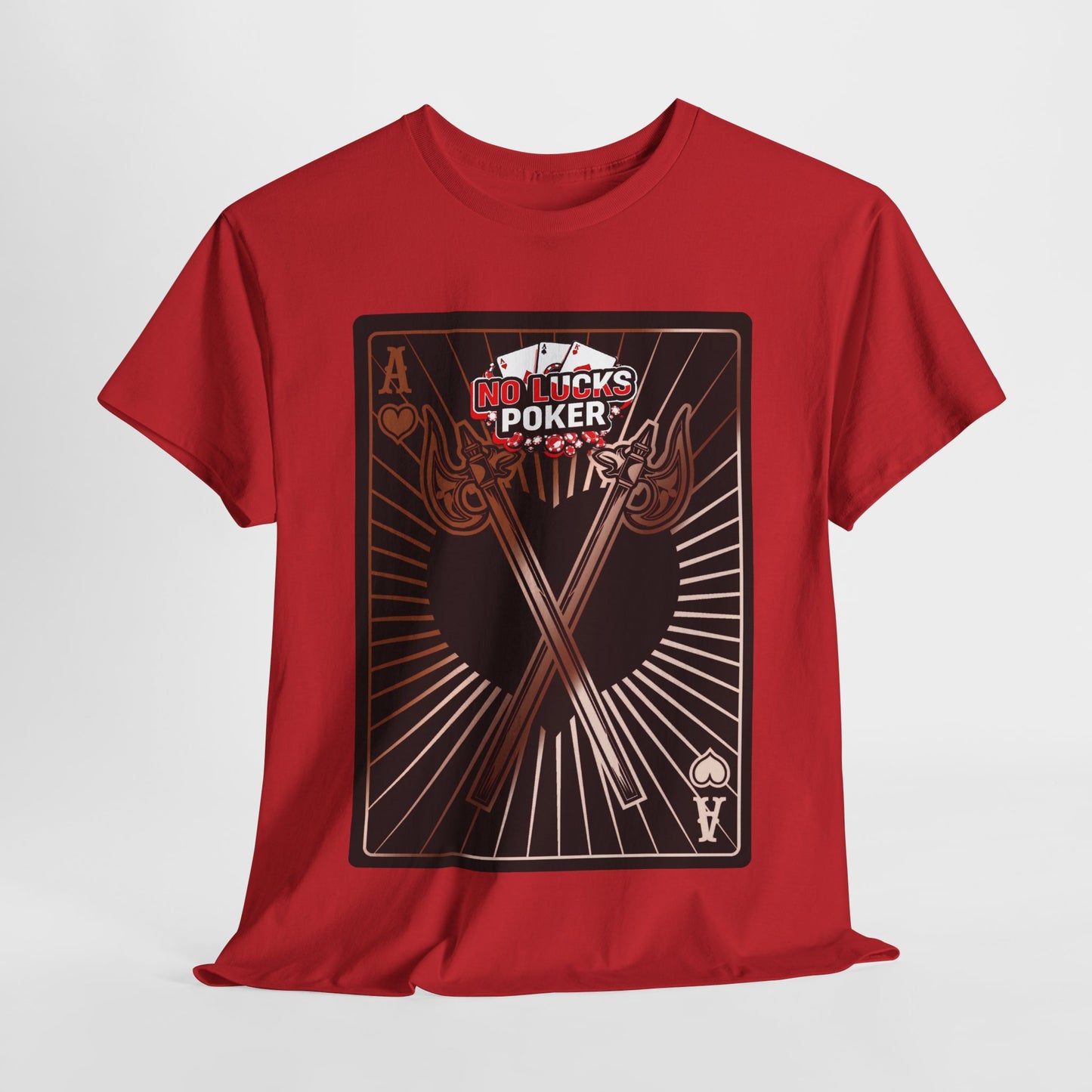 No Lucks Given: Ace of Hearts & Axes – Poker T-Shirt