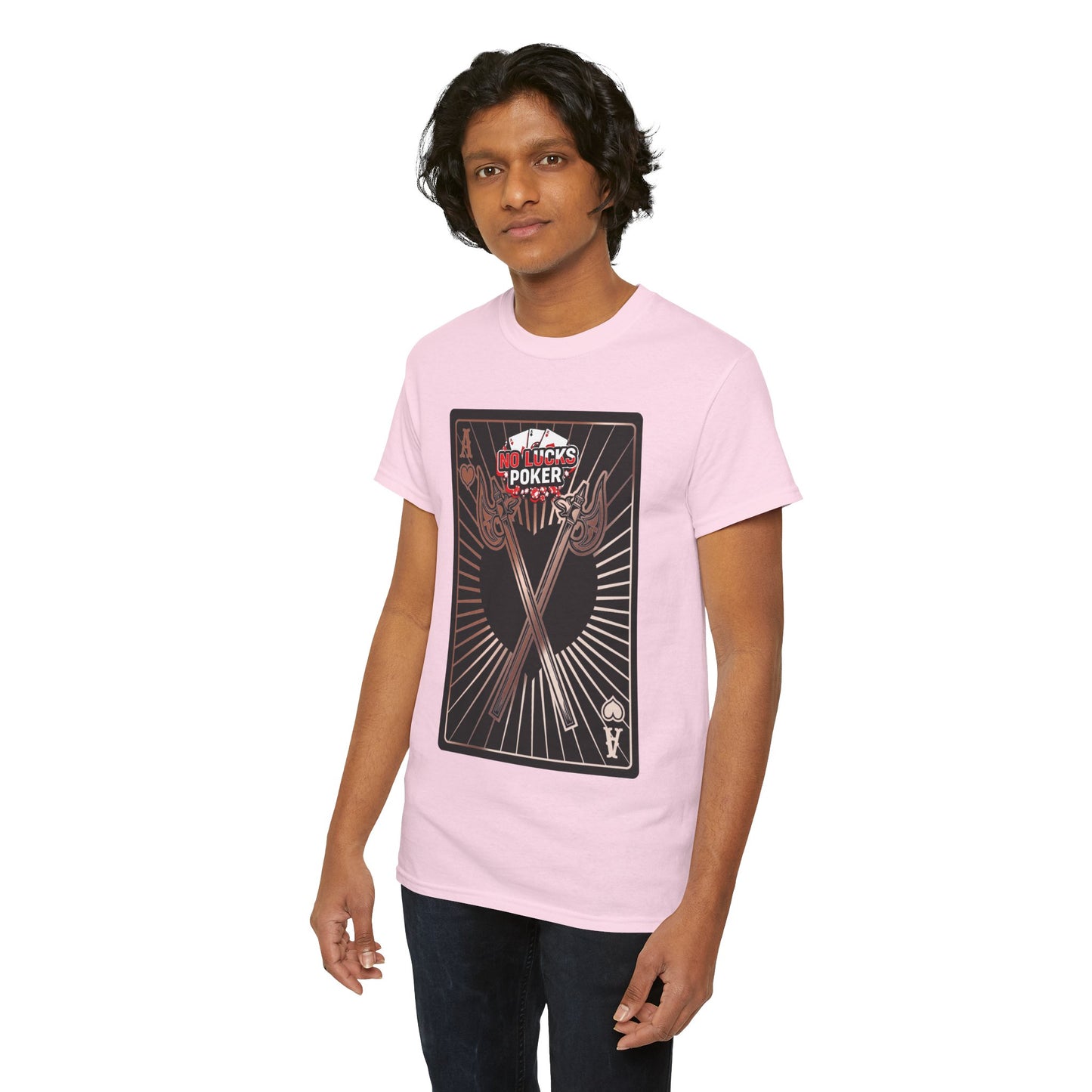No Lucks Given: Ace of Hearts & Axes – Poker T-Shirt