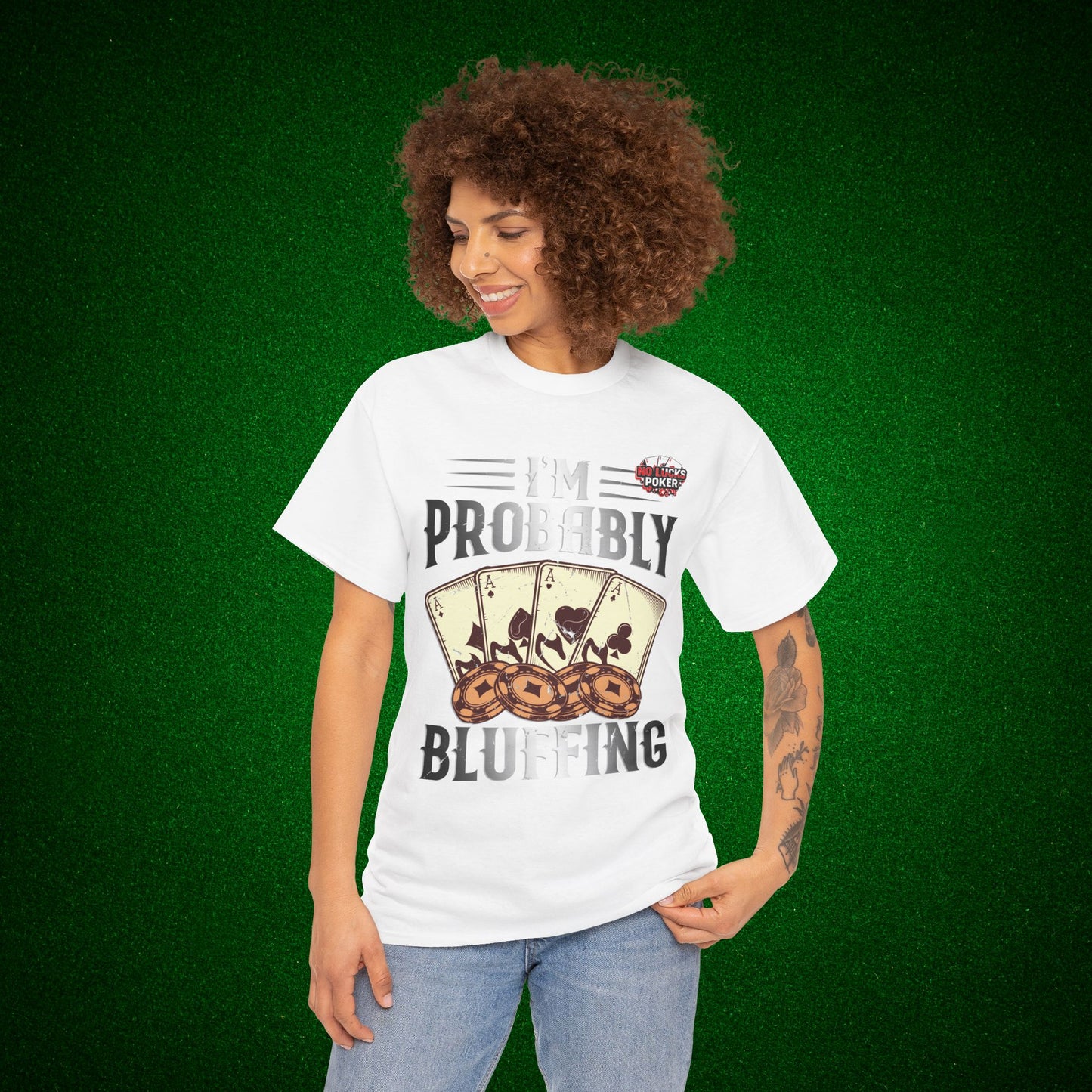 I'm Probably Bluffing Unisex Heavy Cotton Tee