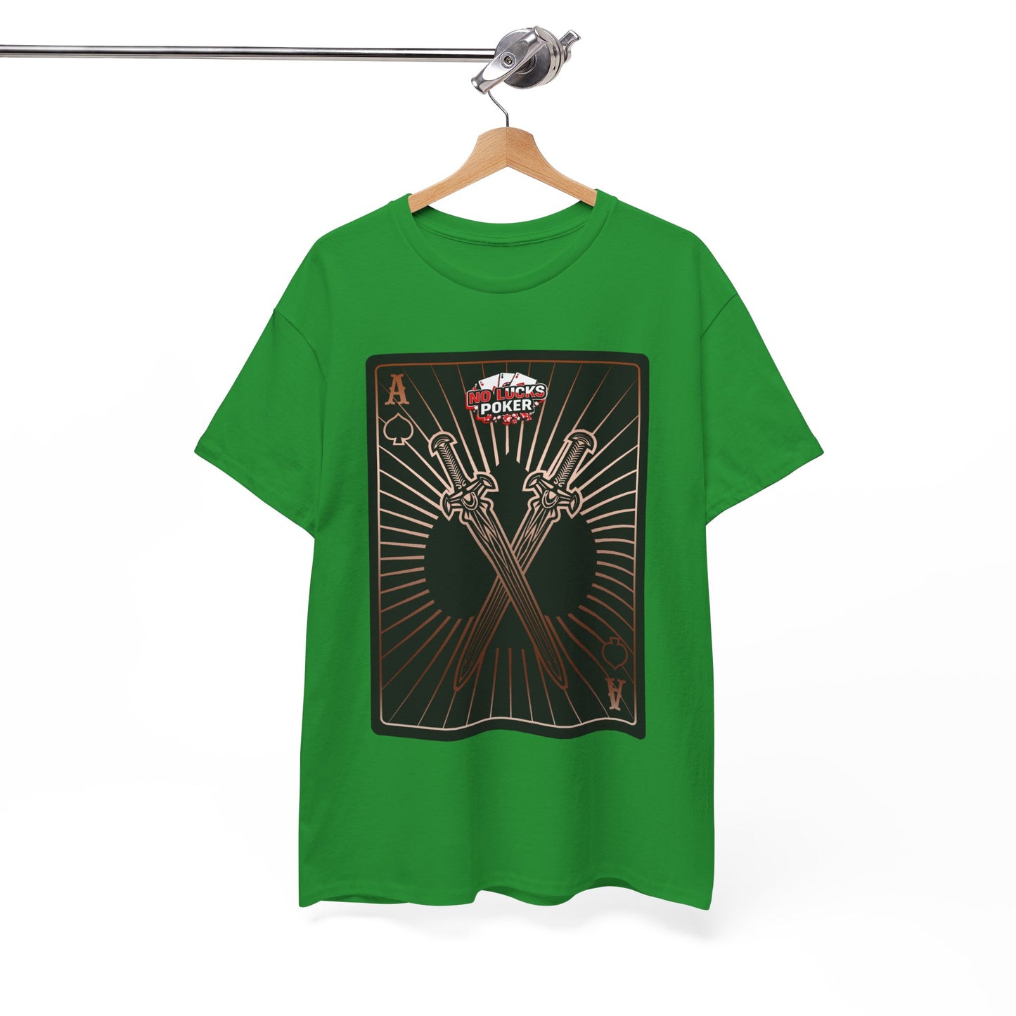No Lucks Given – Ace of Spades & Crossed Swords Poker T-Shirt (Copper Edition)
