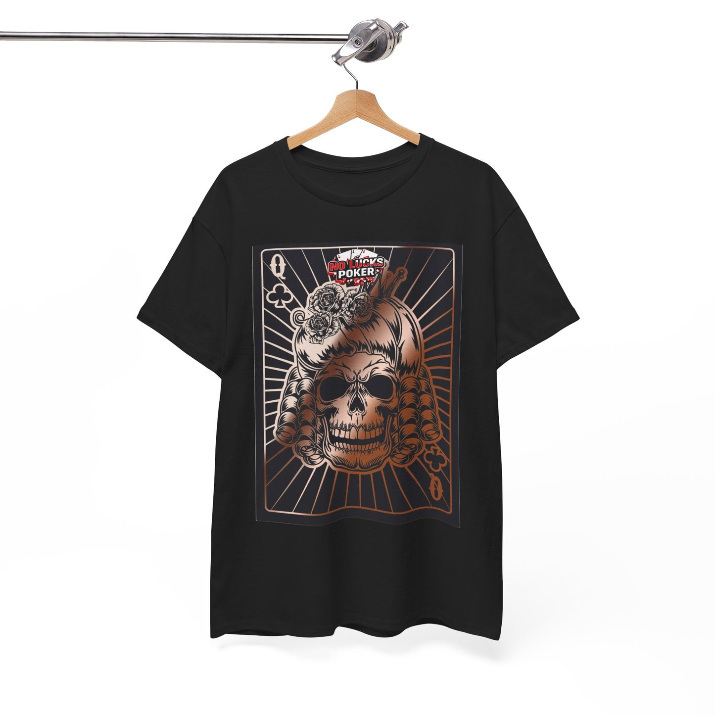 No Lucks Given Angry Queen of Clubs Copper Poker T-Shirt Must have Good Luck All-in