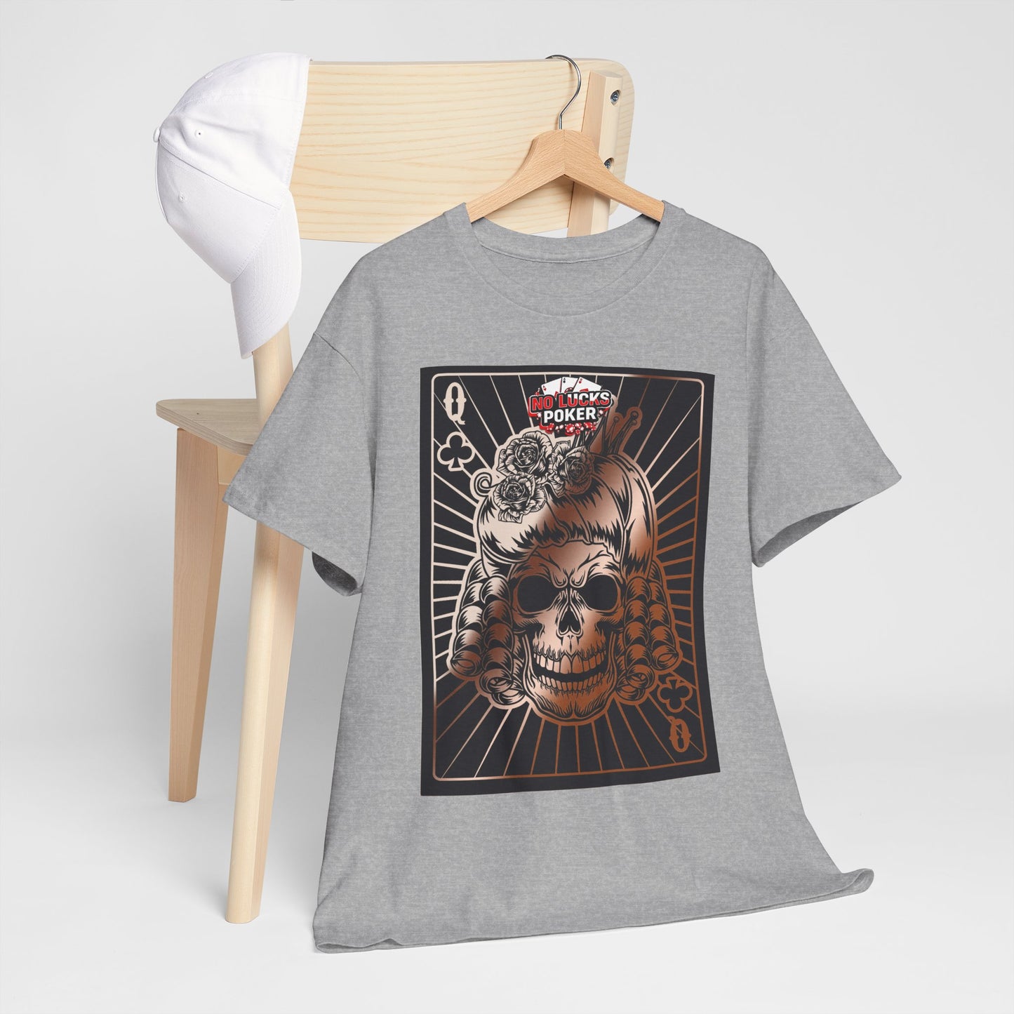 No Lucks Given Angry Queen of Clubs Copper Poker T-Shirt Must have Good Luck All-in