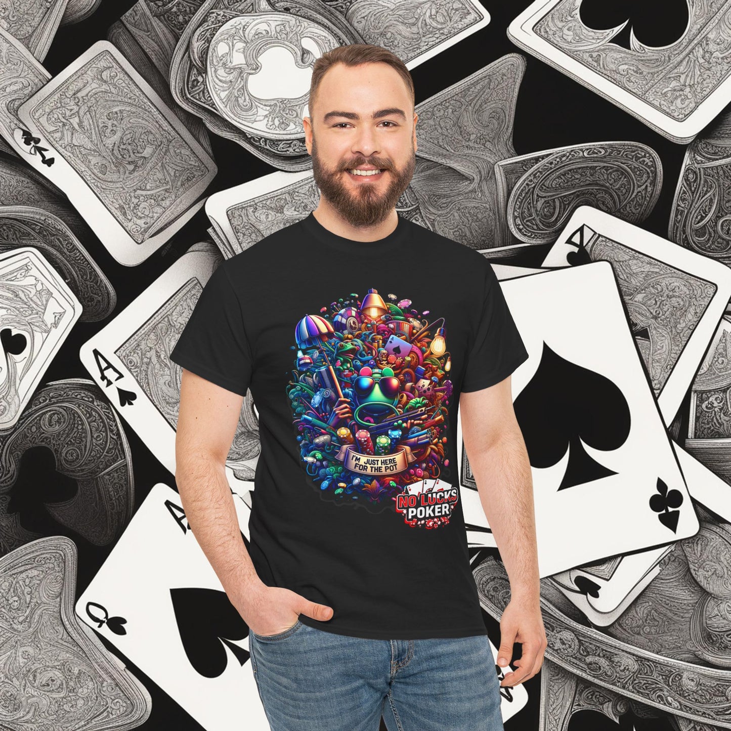 I'm Just here for the Pot unisex heavy cotton tee Poker Apparel