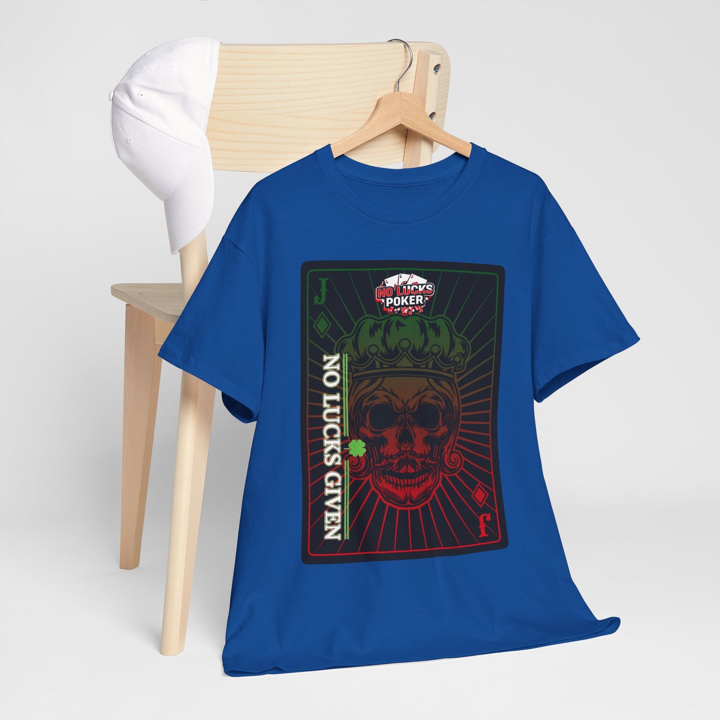 No Lucks Given – Jack Skull Crown Poker Tee (Green & Red Edition)
