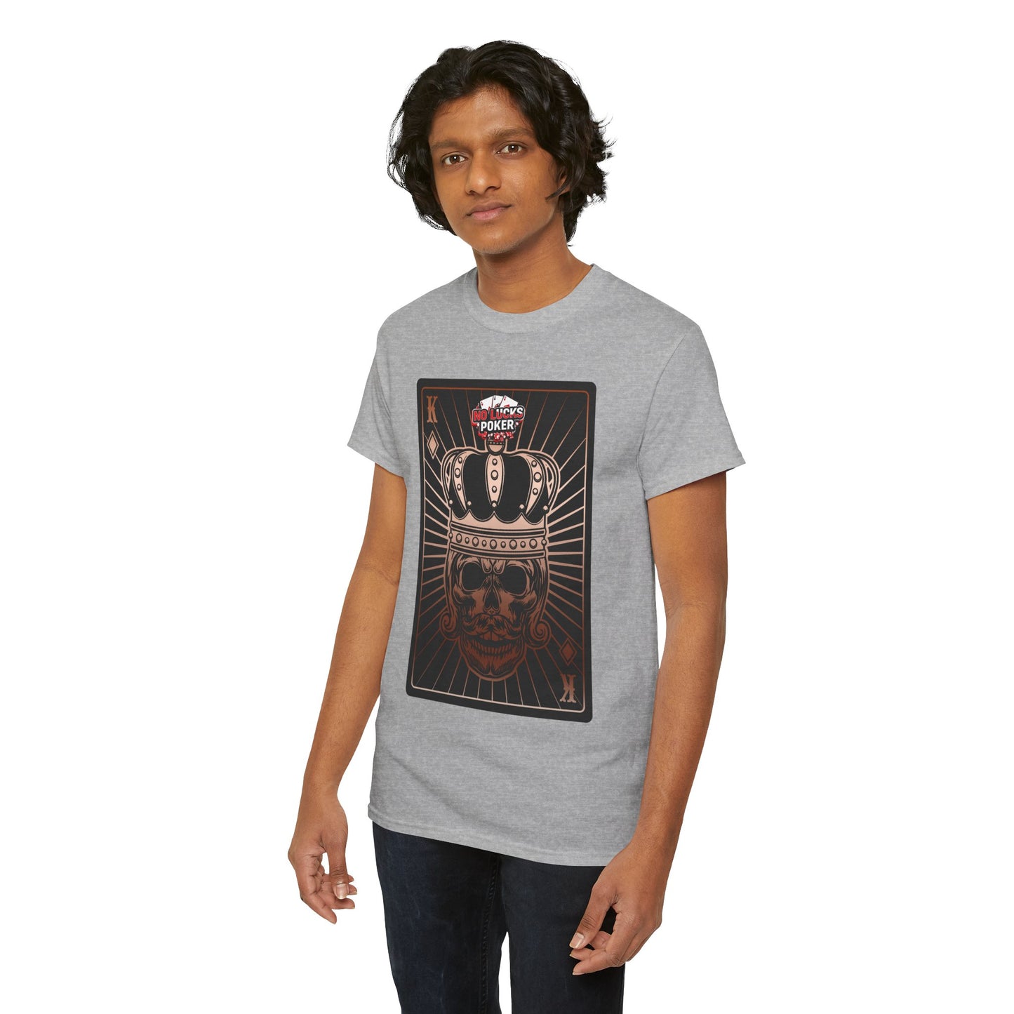 No Lucks Given Royal Skull King of Diamonds Copper Poker T-Shirt Must have Good Luck All-in