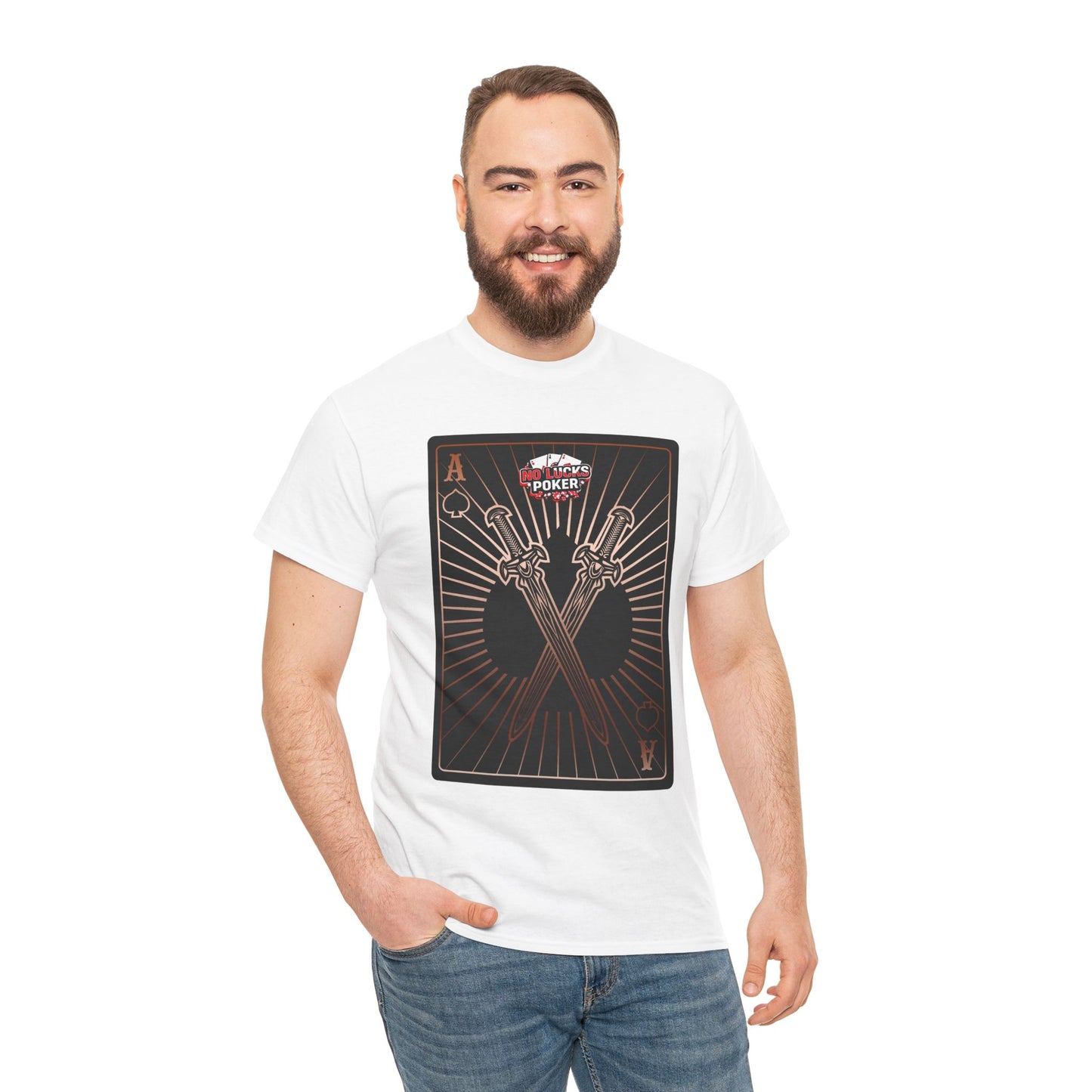No Lucks Given – Ace of Spades & Crossed Swords Poker T-Shirt (Copper Edition)