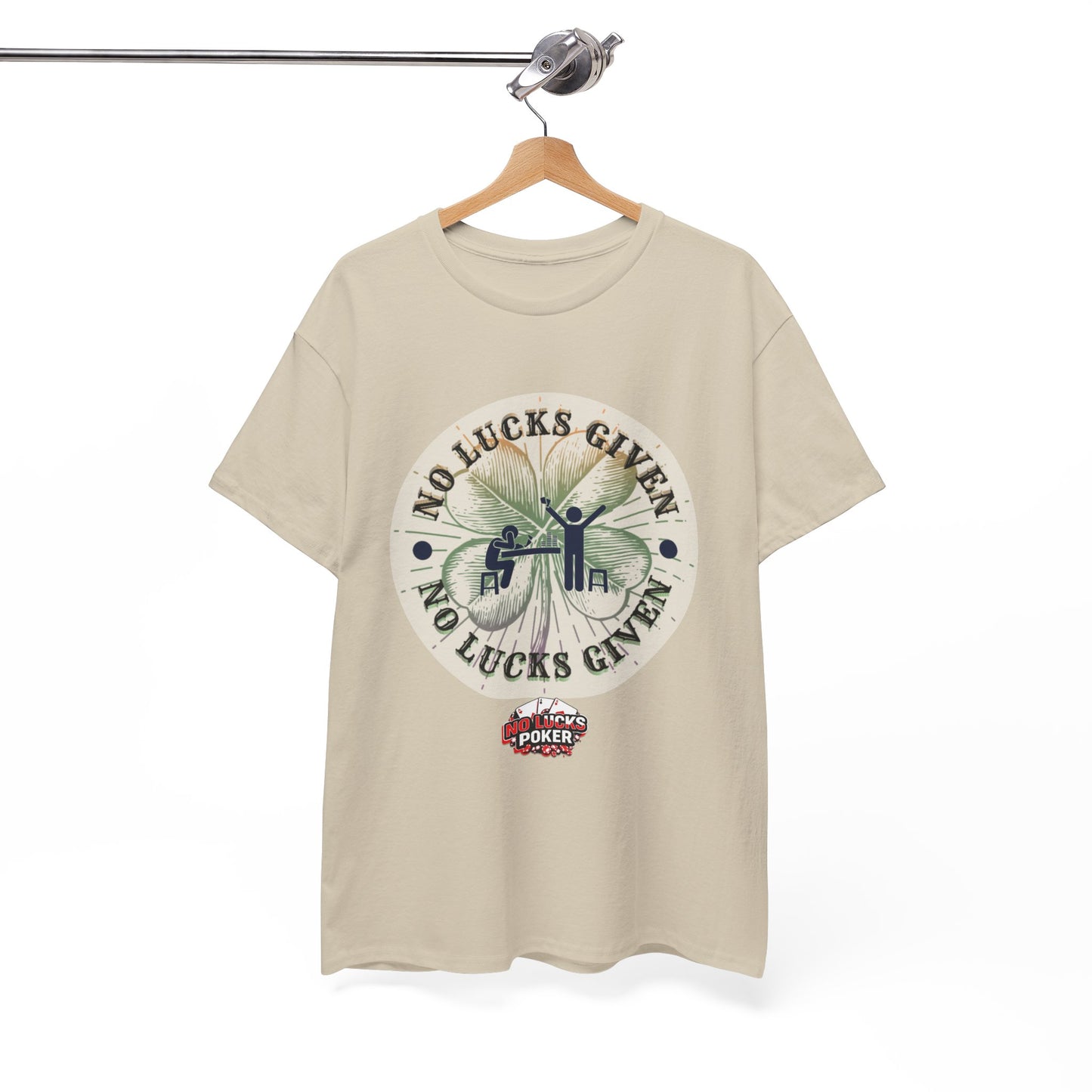 No Lucks Given – Large Clover Poker T-Shirt | Skill Over Luck