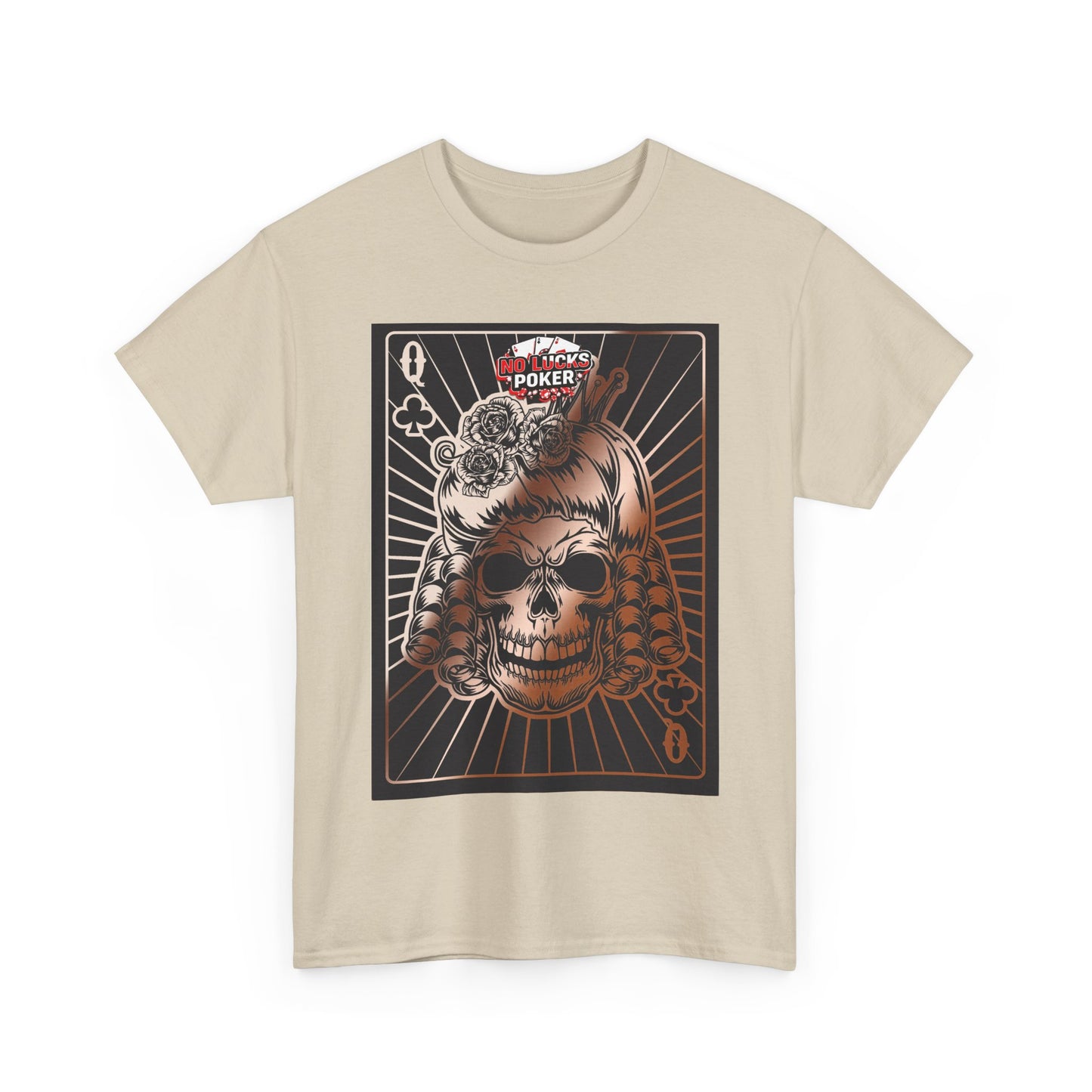 No Lucks Given Angry Queen of Clubs Copper Poker T-Shirt Must have Good Luck All-in