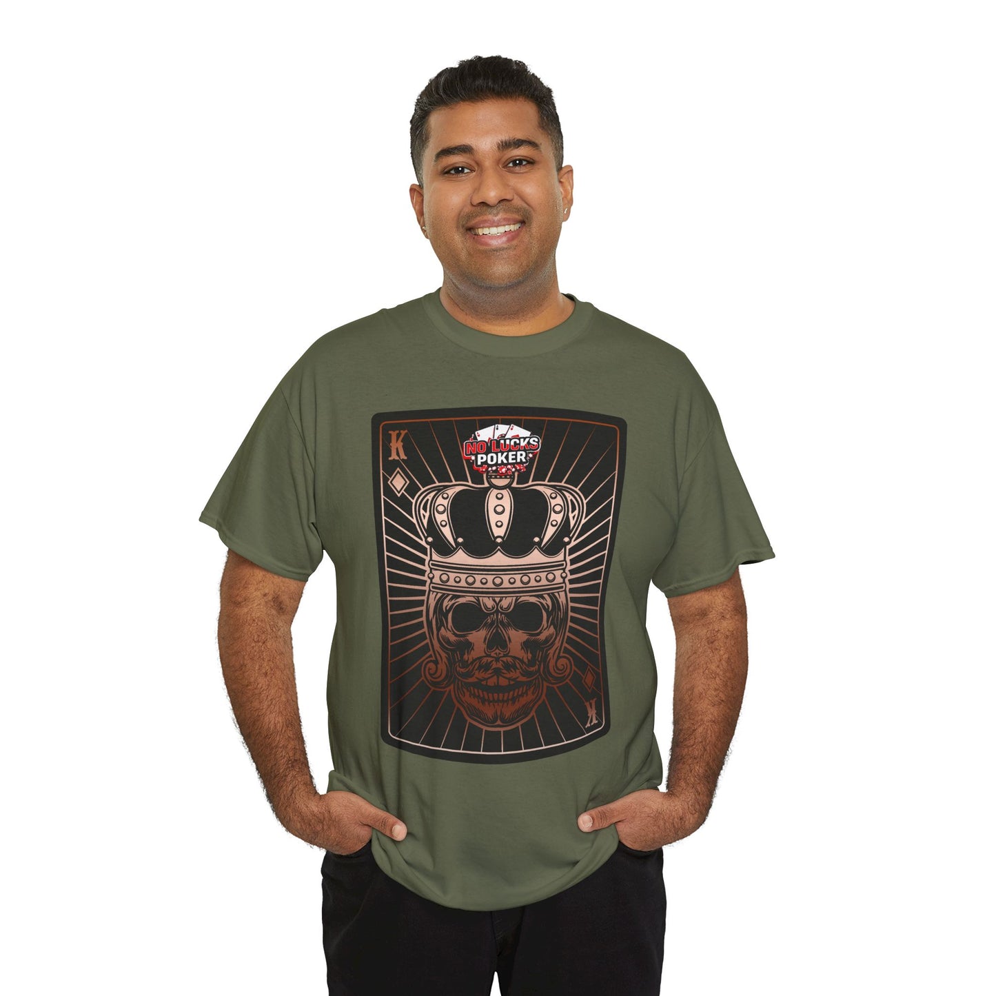 No Lucks Given Royal Skull King of Diamonds Copper Poker T-Shirt Must have Good Luck All-in