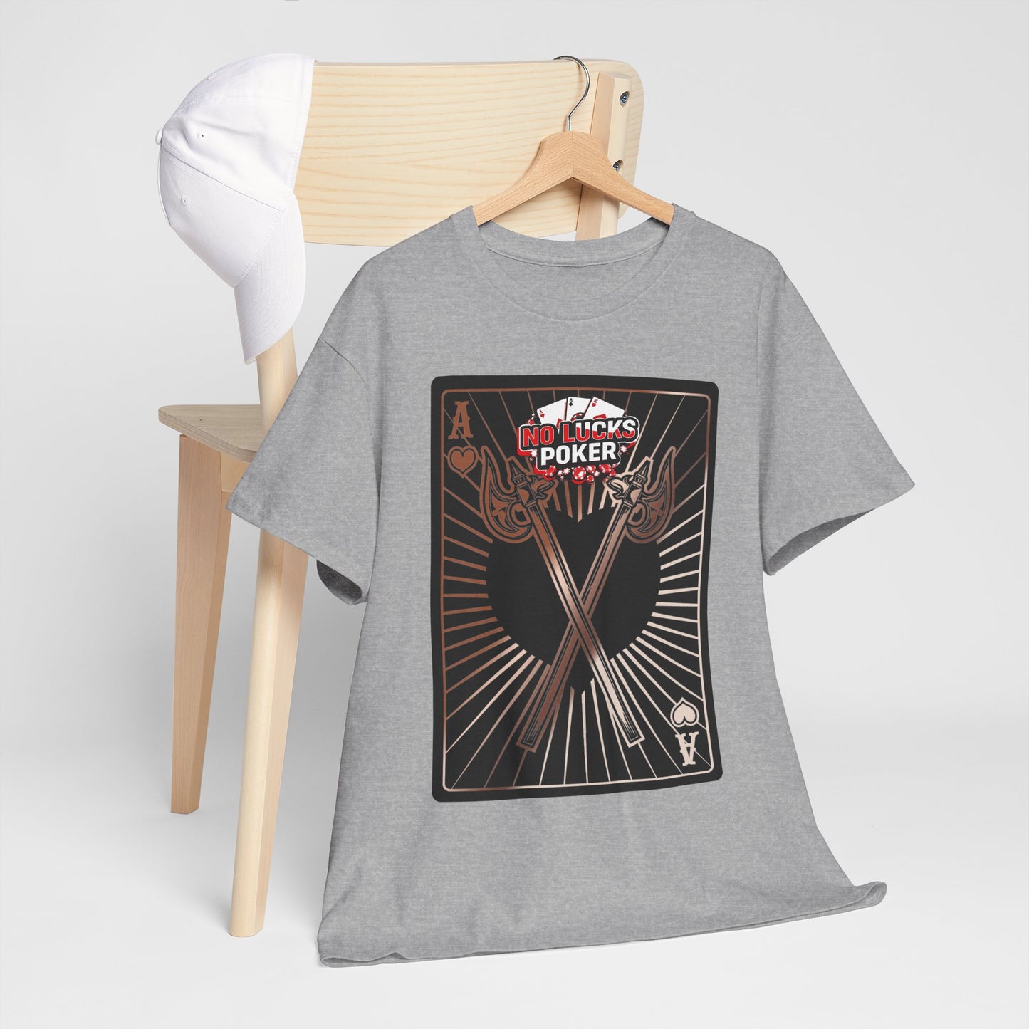 No Lucks Given: Ace of Hearts & Axes – Poker T-Shirt