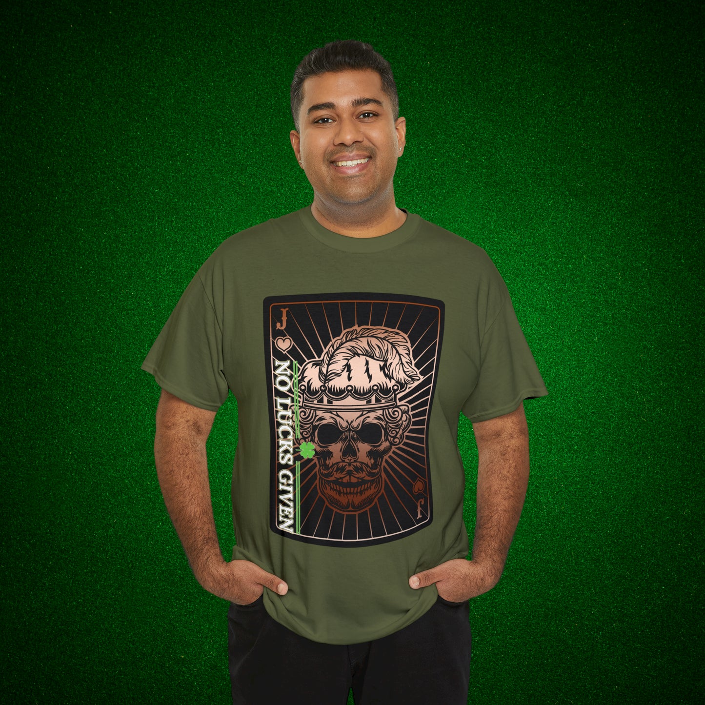 No Lucks Given Angry Jack of Hearts Copper Poker T-Shirt Must have Good Luck All-in