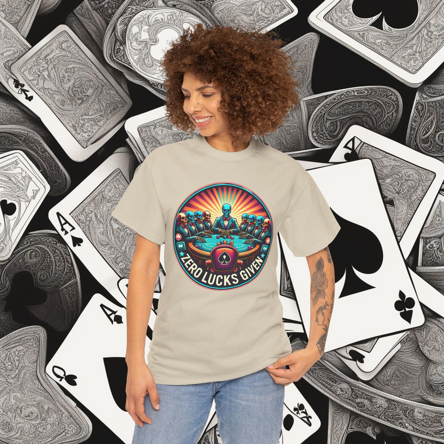 Zero Lucks Given unisex heavy cotton tee Poker Apparel