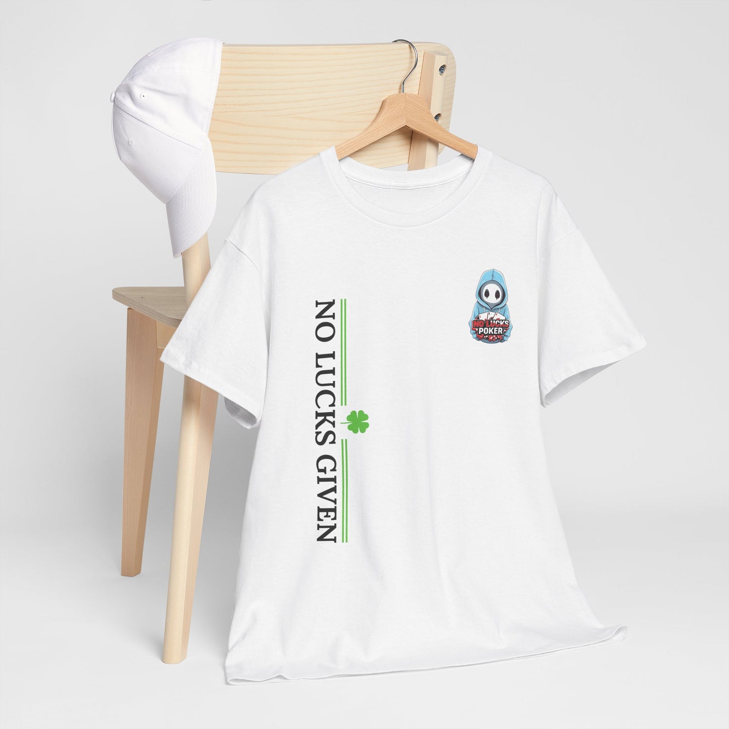 No Lucks Given – Ghost Logo Poker T-Shirt | Stealth Blackout Style