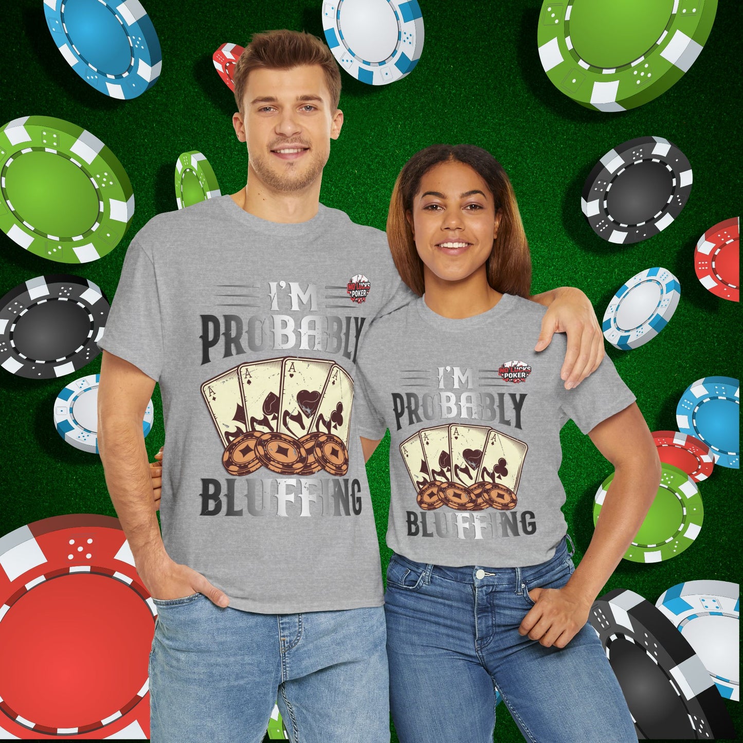 I'm Probably Bluffing Unisex Heavy Cotton Tee