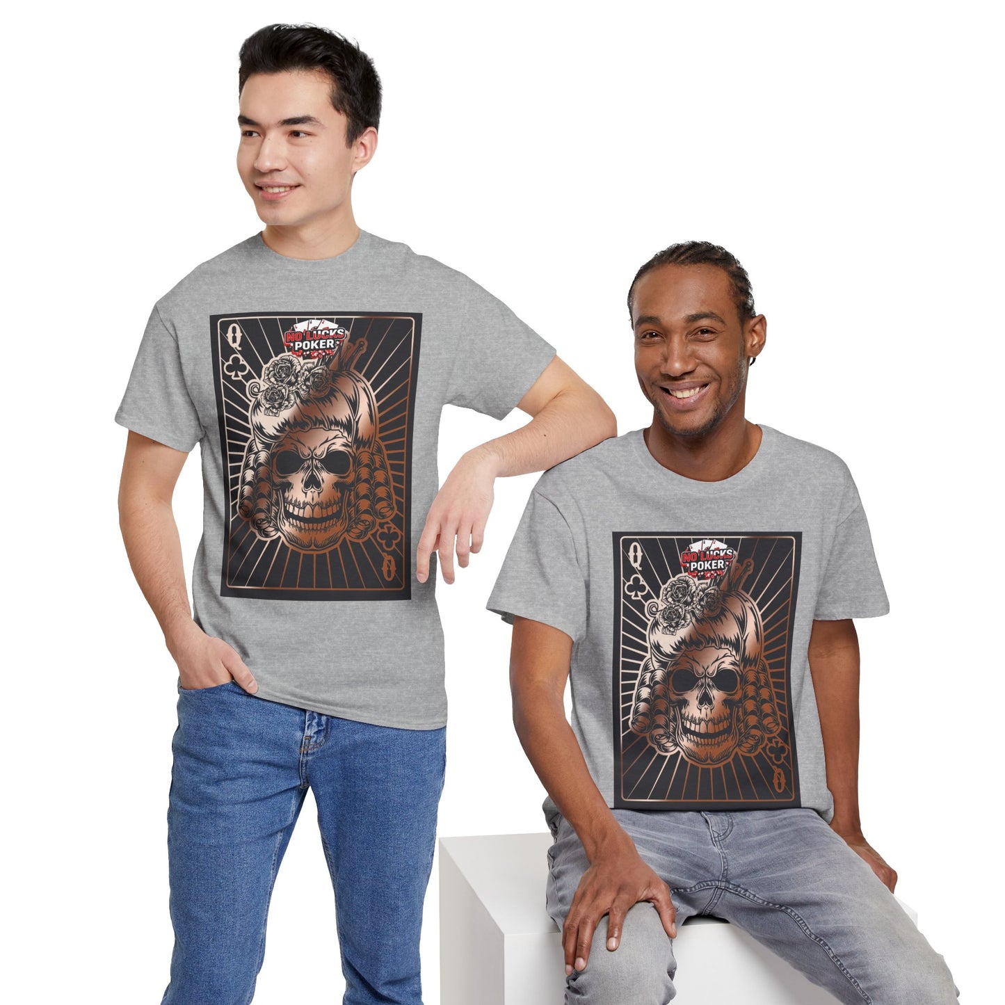 No Lucks Given Angry Queen of Clubs Copper Poker T-Shirt Must have Good Luck All-in