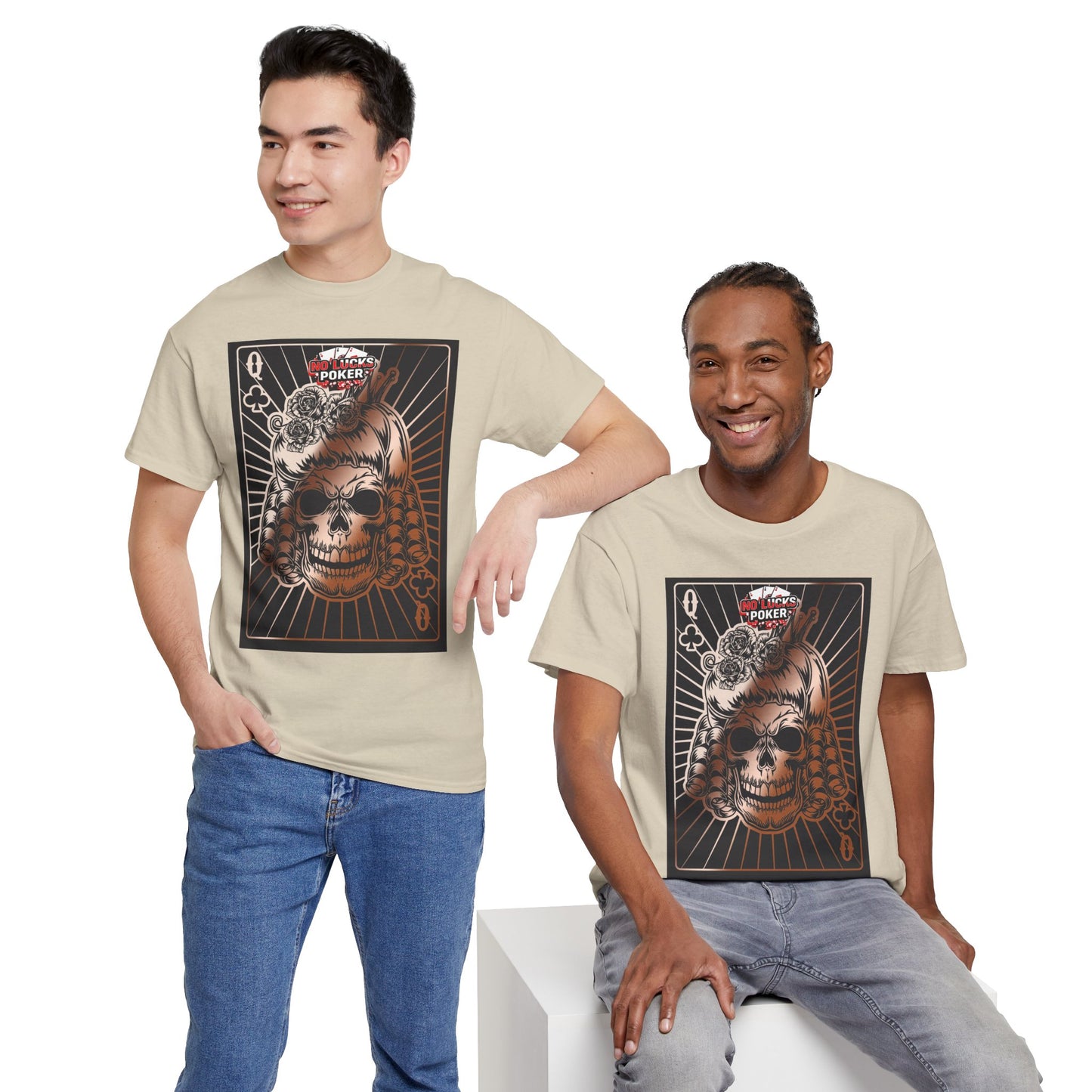 No Lucks Given Angry Queen of Clubs Copper Poker T-Shirt Must have Good Luck All-in